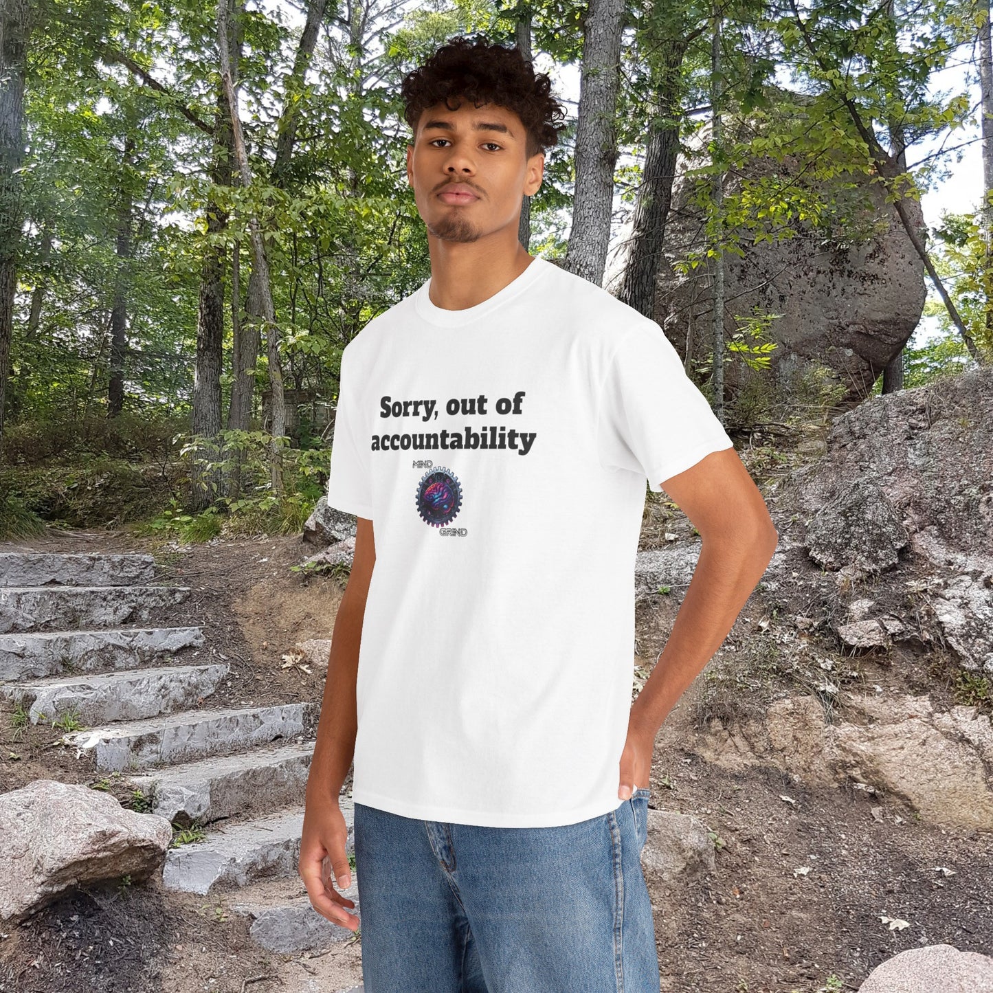 Sorry, out of accountability - Unisex Heavy Cotton Tee - Large Logo
