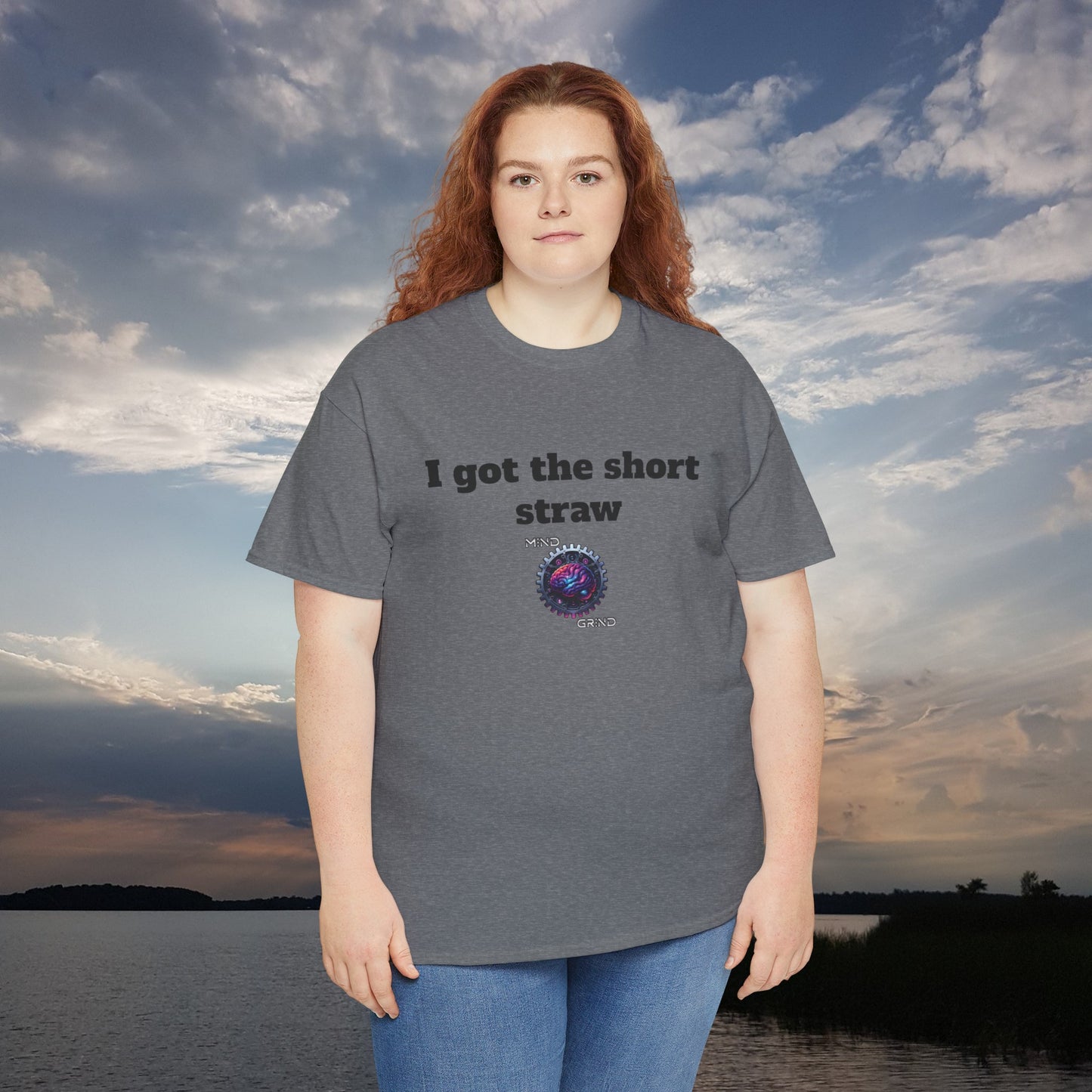 I got the short straw - Unisex Heavy Cotton Tee - Large Logo
