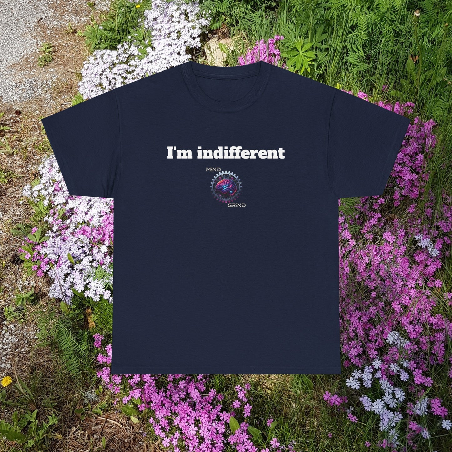 I'm indifferent - Unisex Heavy Cotton Tee - Large Logo