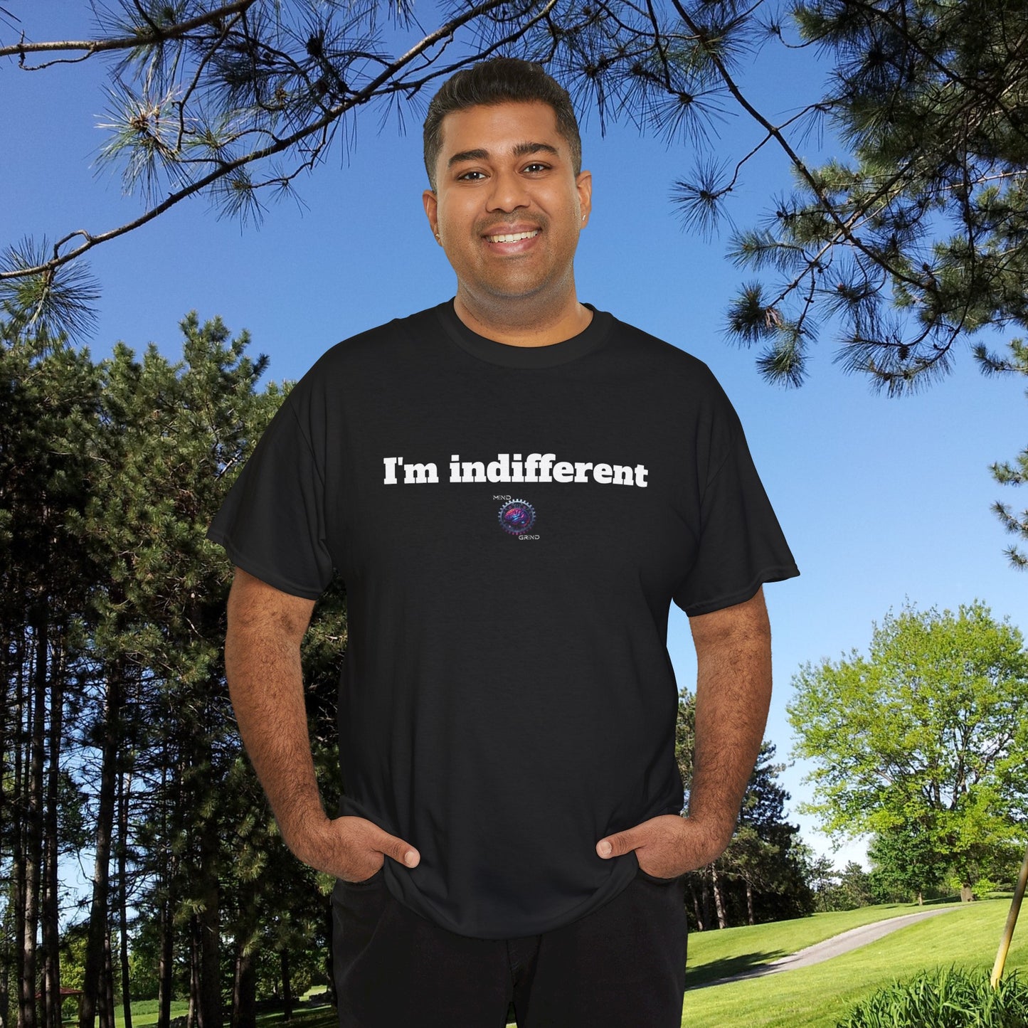 I'm indifferent - Unisex Heavy Cotton Tee - Small Logo