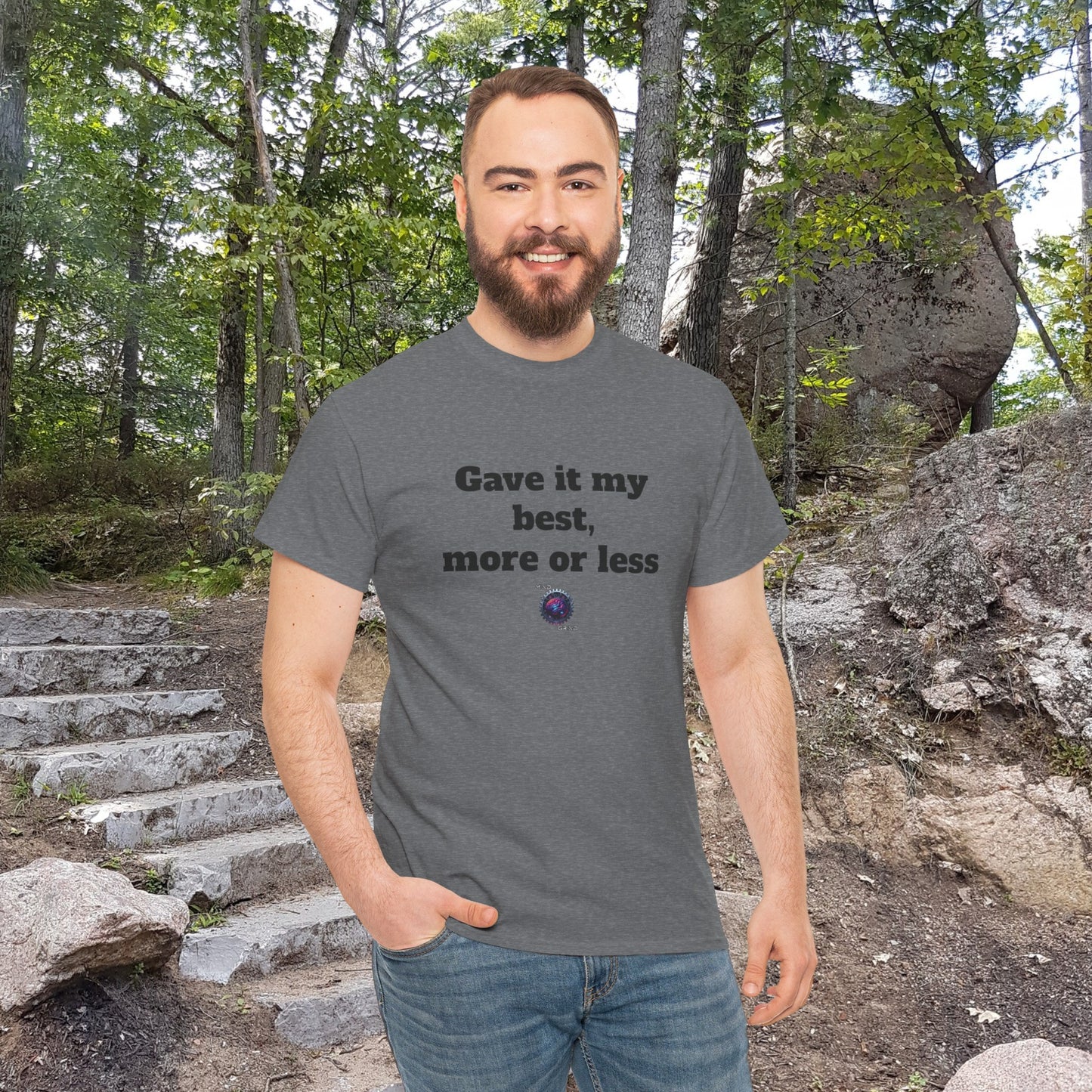 Gave it my best, more or less - Unisex Heavy Cotton Tee - Small Logo