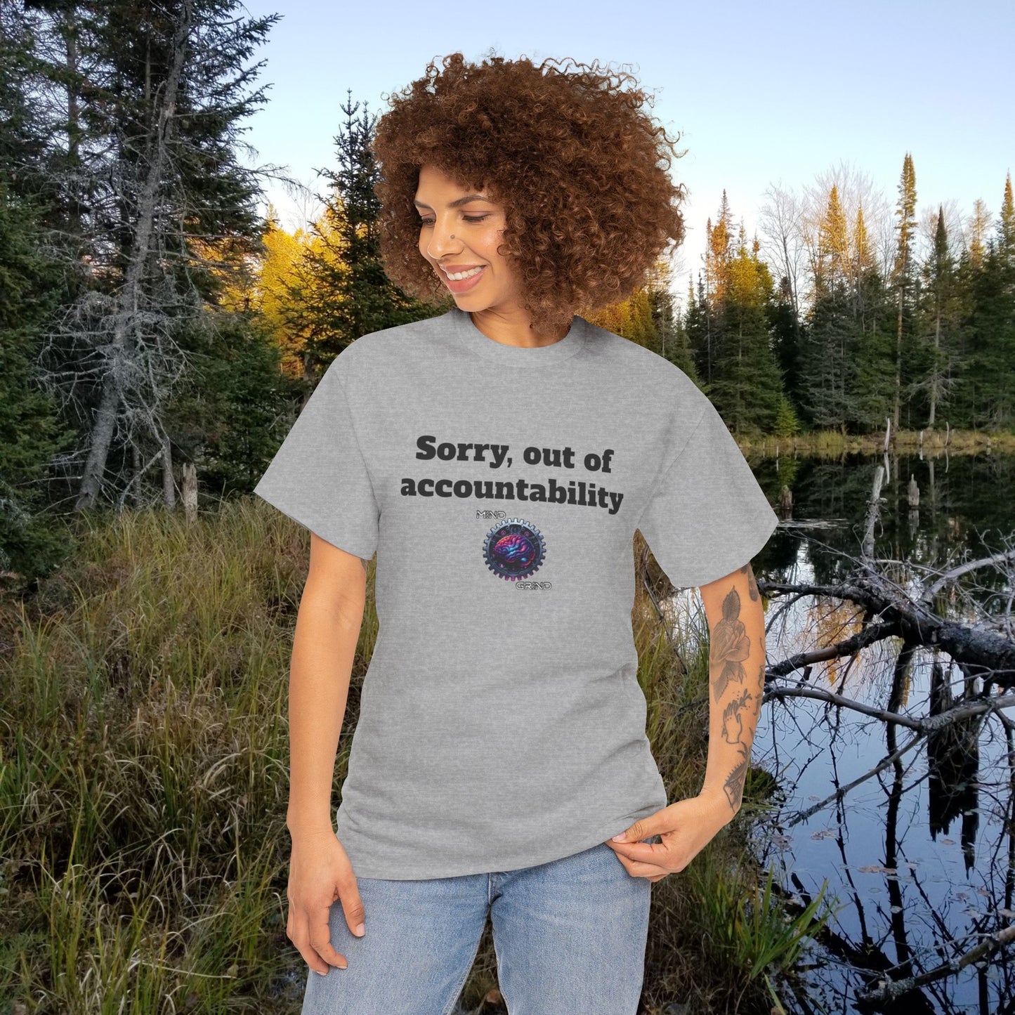 Sorry, out of accountability - Unisex Heavy Cotton Tee - Large Logo