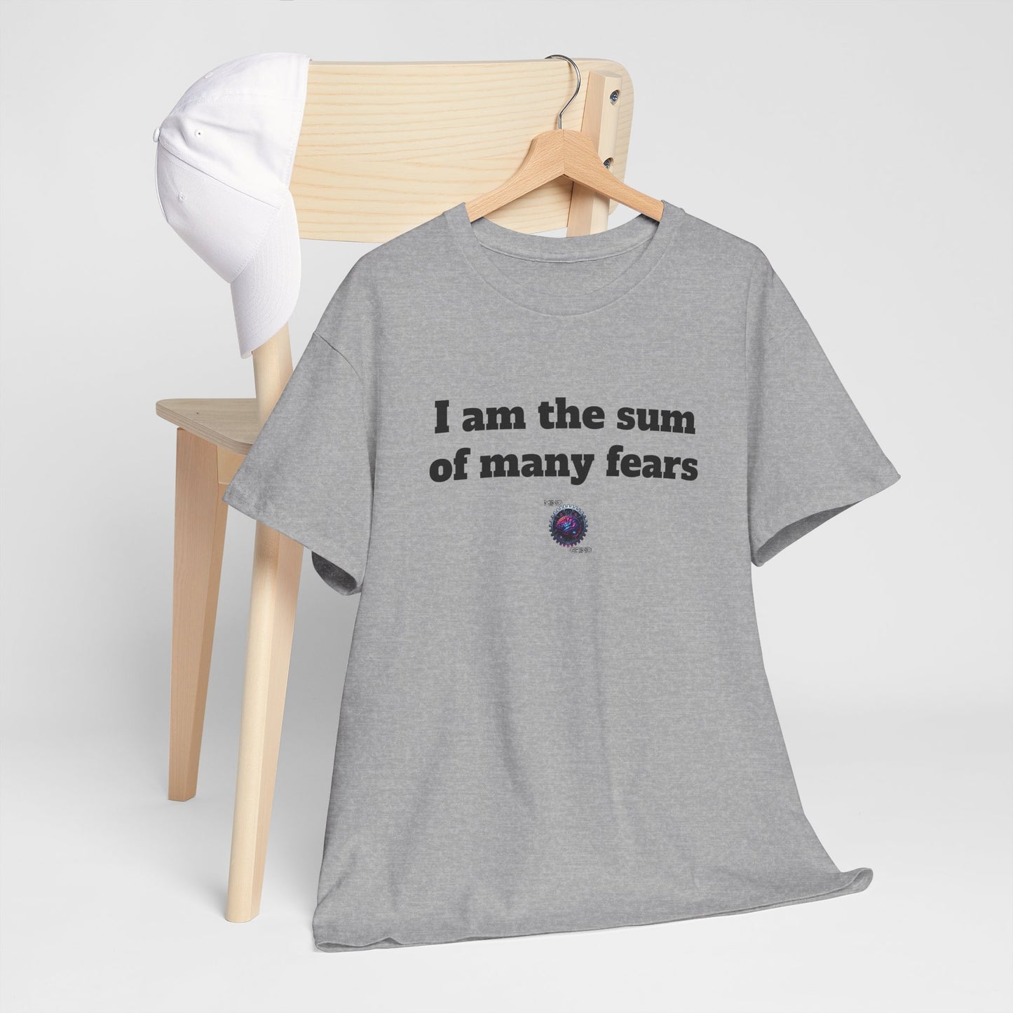 I am the sum of many fears - Unisex Heavy Cotton Tee - Small Logo