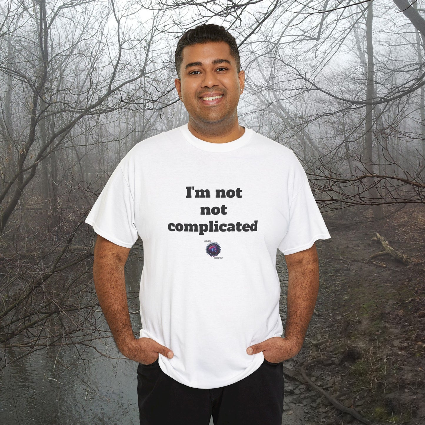 I'm not not complicated - Unisex Heavy Cotton Tee - Small Logo