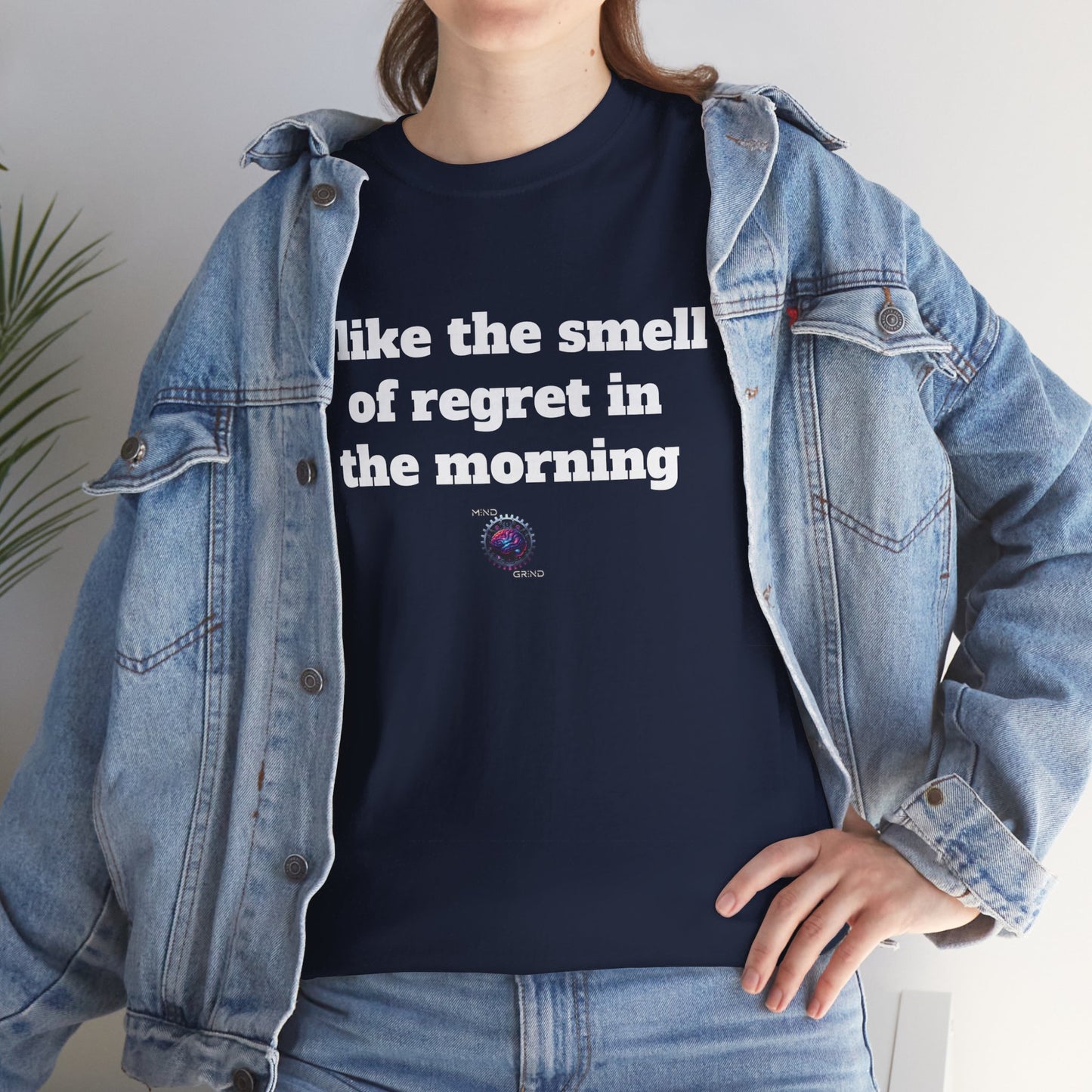 I like the smell of regret in the morning - Unisex Heavy Cotton Tee - Small Logo