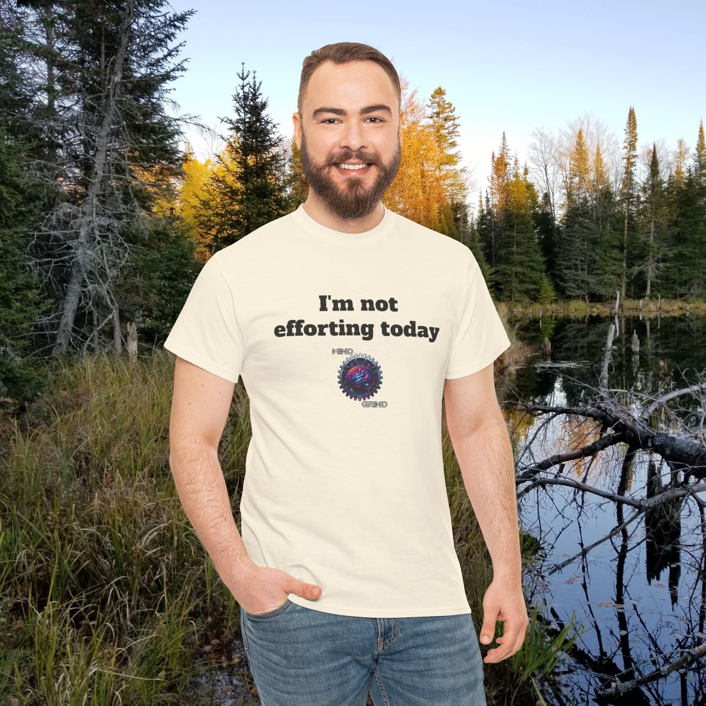 I'm not efforting today - Unisex Heavy Cotton Tee - Large Logo