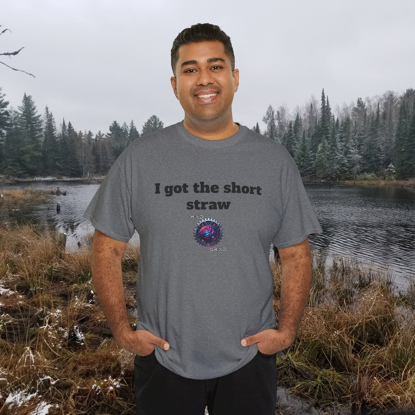 I got the short straw - Unisex Heavy Cotton Tee - Large Logo