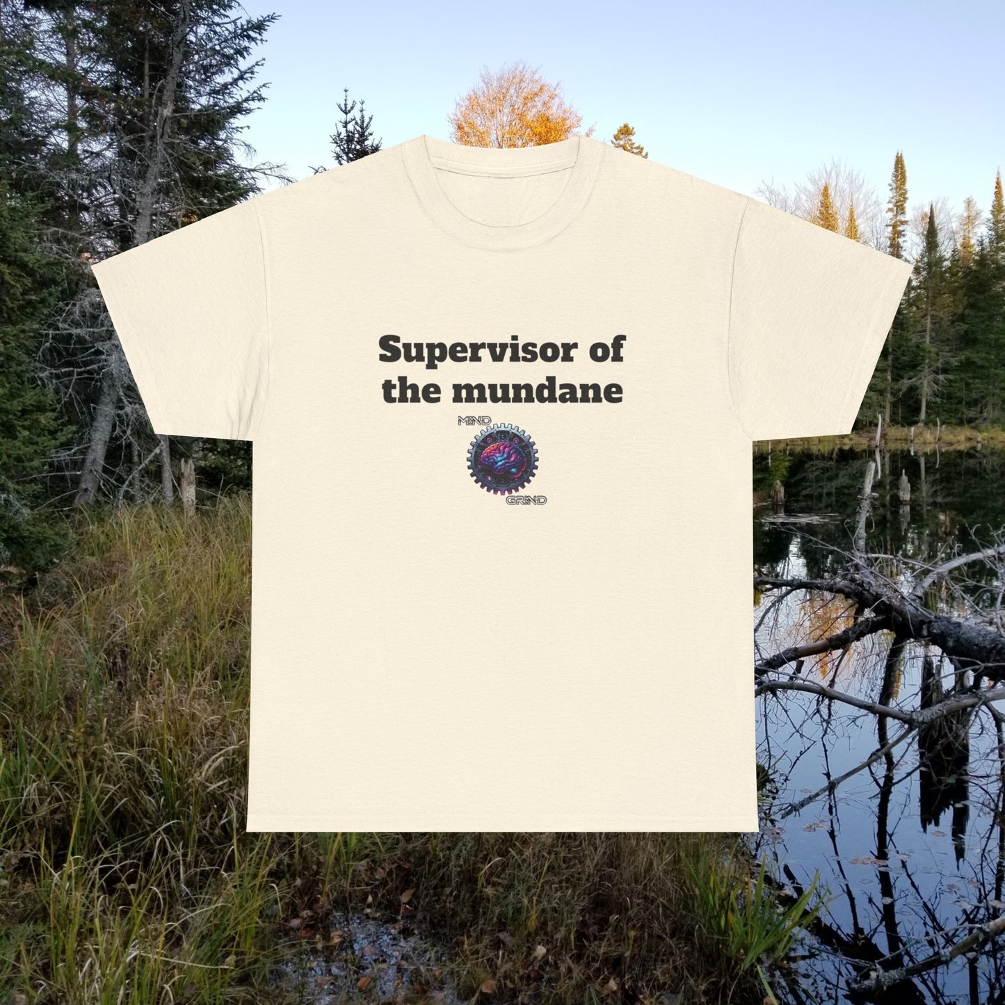 Supervisor of the mundane - Unisex Heavy Cotton Tee - Large Logo