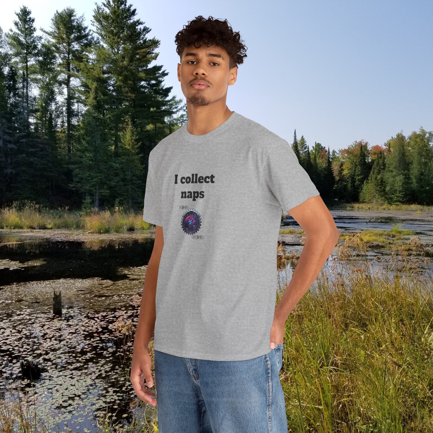I collect naps - Unisex Heavy Cotton Tee - Large Logo
