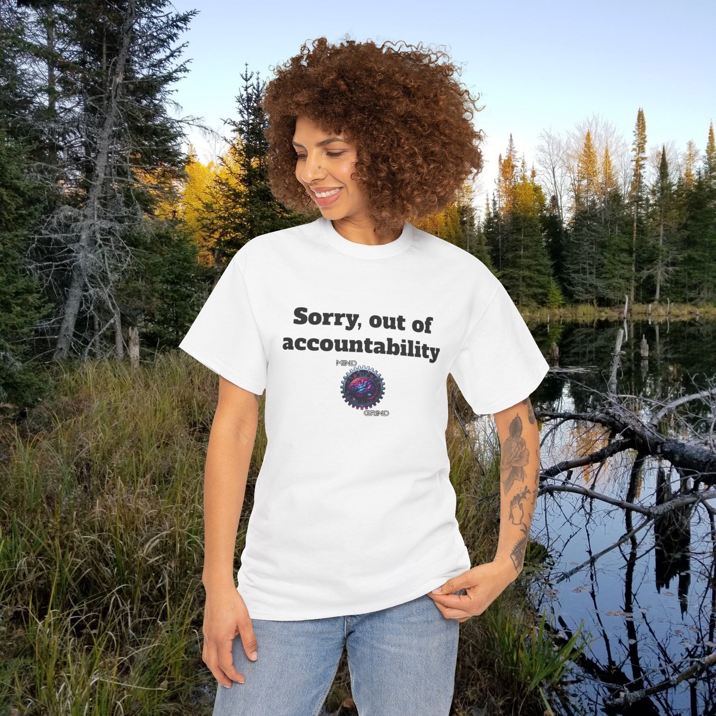 Sorry, out of accountability - Unisex Heavy Cotton Tee - Large Logo