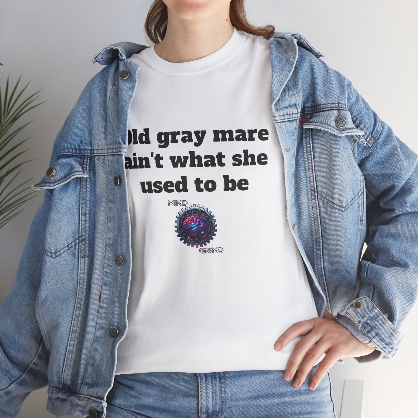 Old gray mare ain't what she used to be - Unisex Heavy Cotton Tee - Large Logo
