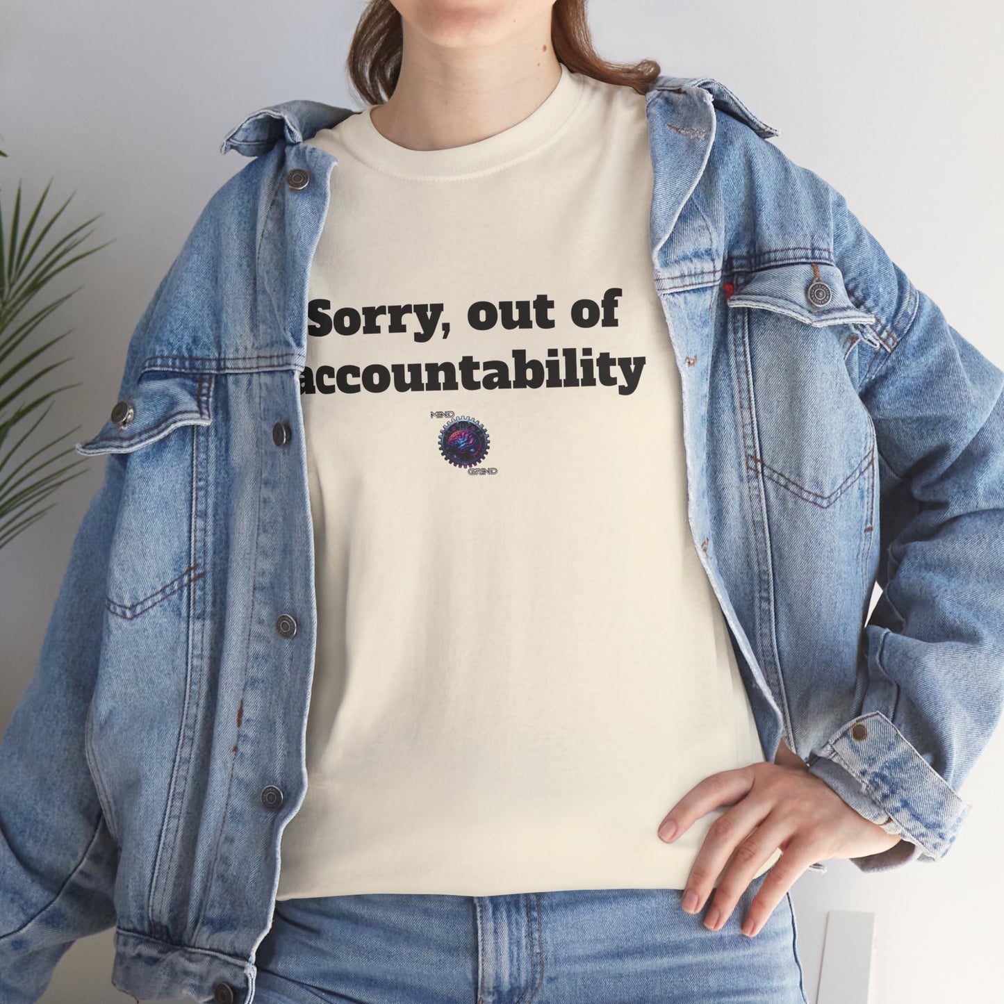Sorry, out of accountability - Unisex Heavy Cotton Tee - Small Logo