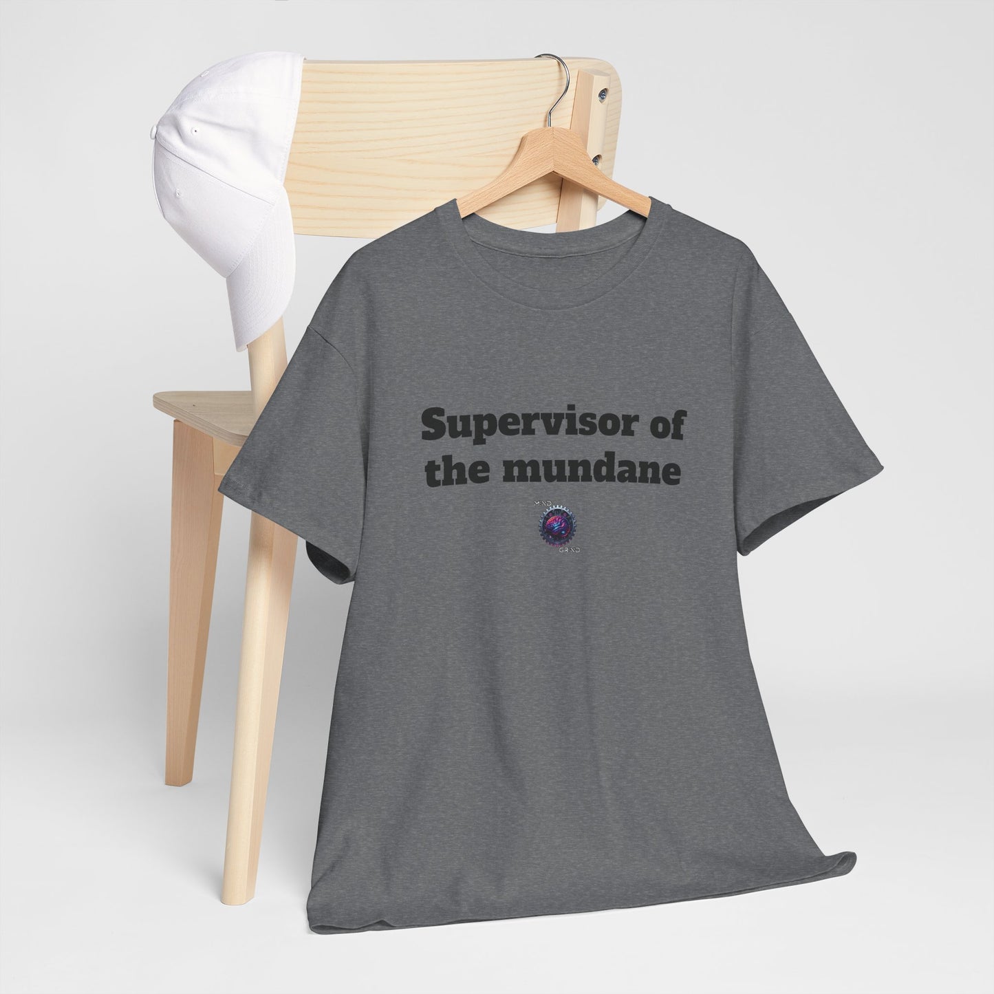 Supervisor of the mundane - Unisex Heavy Cotton Tee - Small Logo