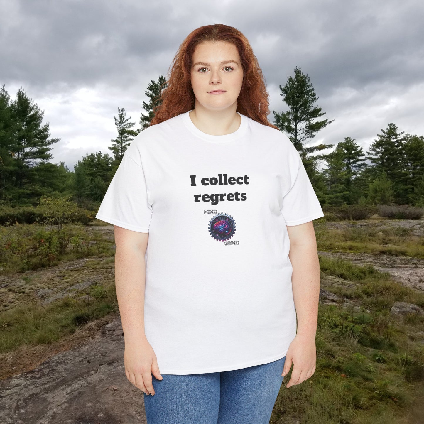 I collect regrets - Unisex Heavy Cotton Tee - Large Logo