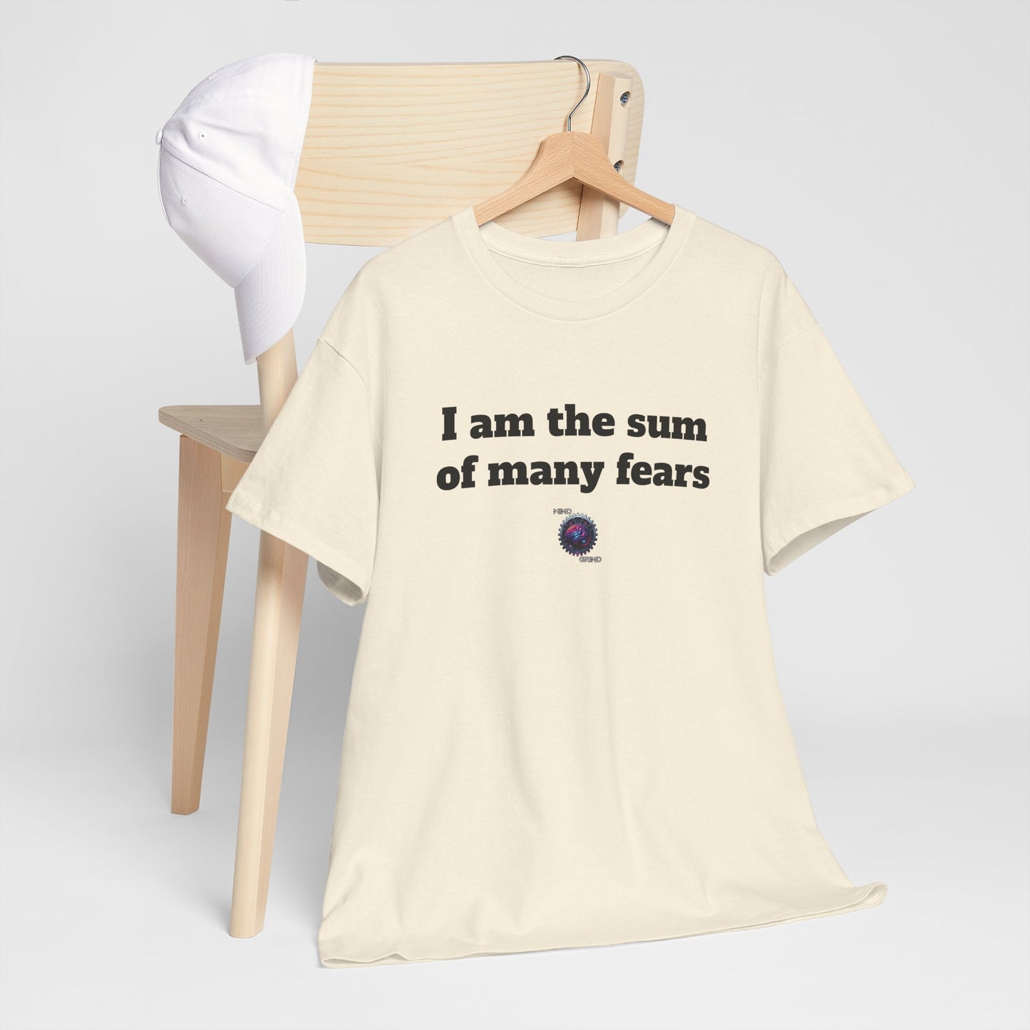 I am the sum of many fears - Unisex Heavy Cotton Tee - Small Logo