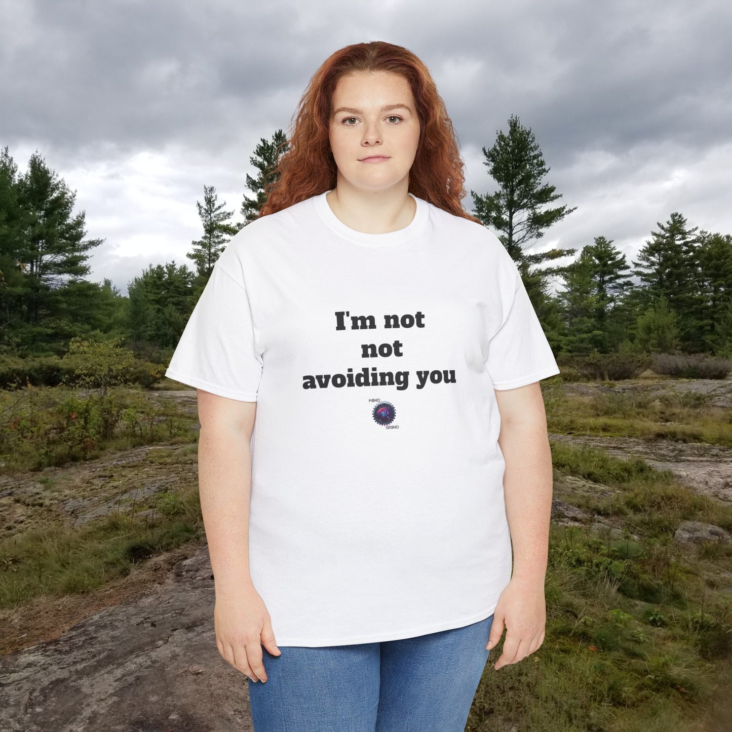 I'm not not avoiding you - Unisex Heavy Cotton Tee - Small Logo