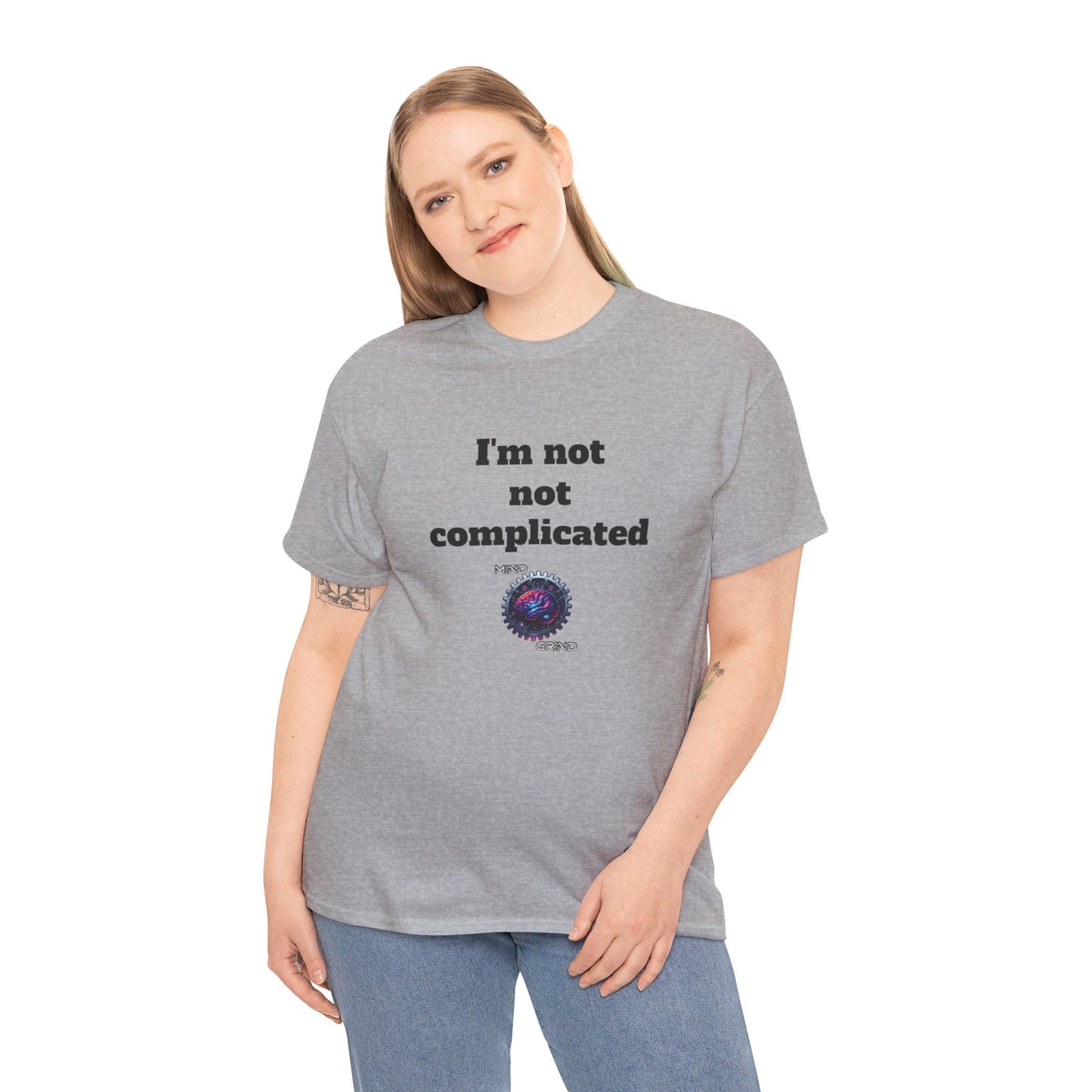 I'm not not complicated - Unisex Heavy Cotton Tee - Large Logo