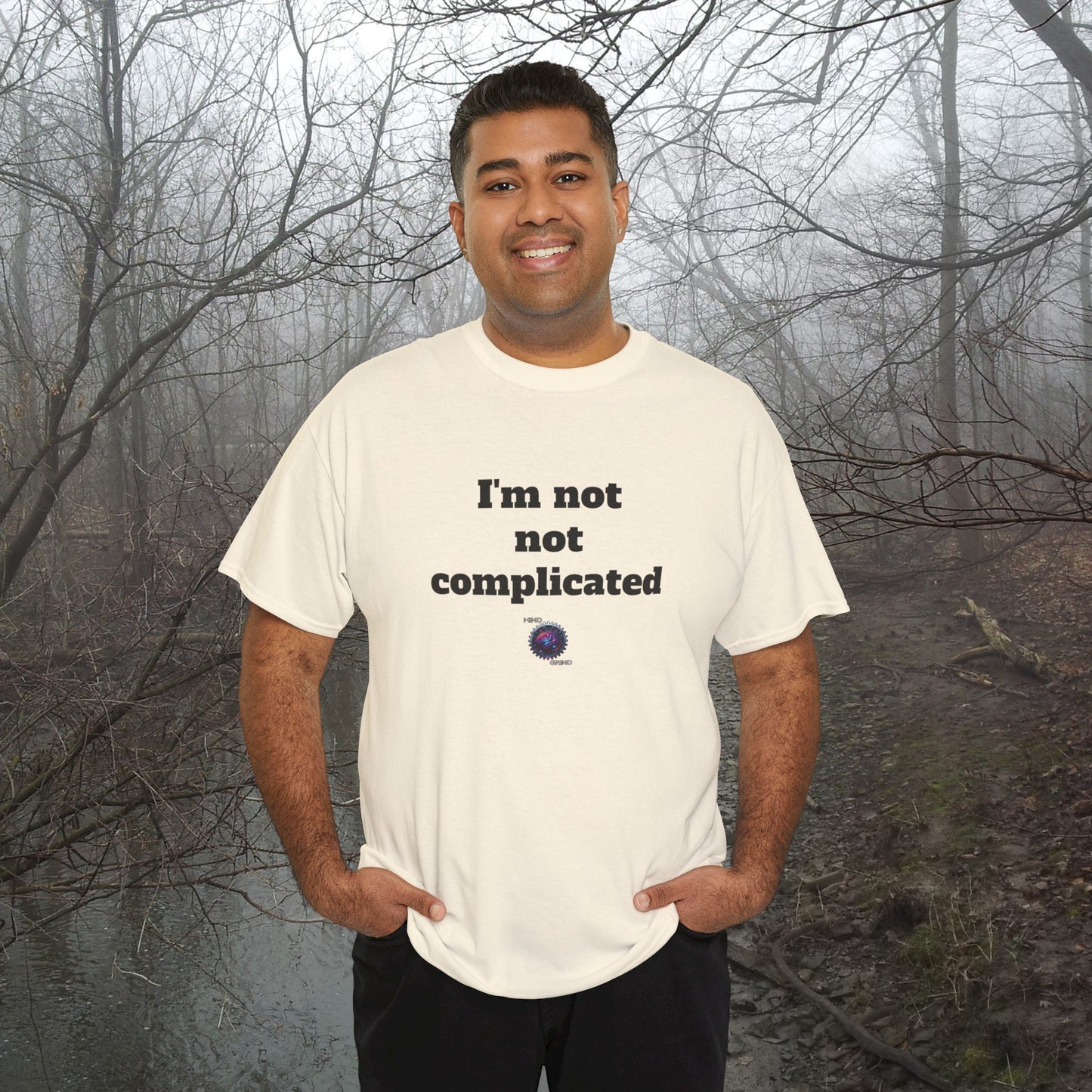 I'm not not complicated - Unisex Heavy Cotton Tee - Small Logo