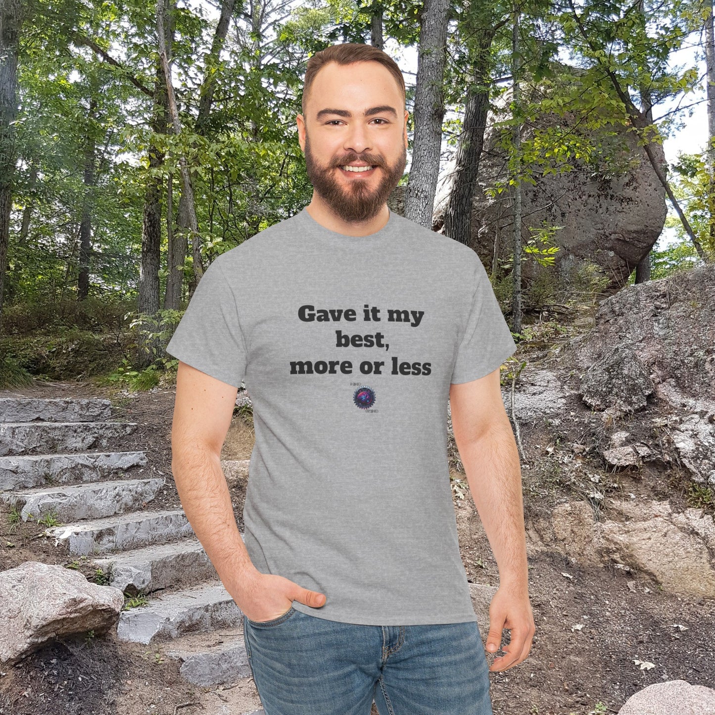 Gave it my best, more or less - Unisex Heavy Cotton Tee - Small Logo