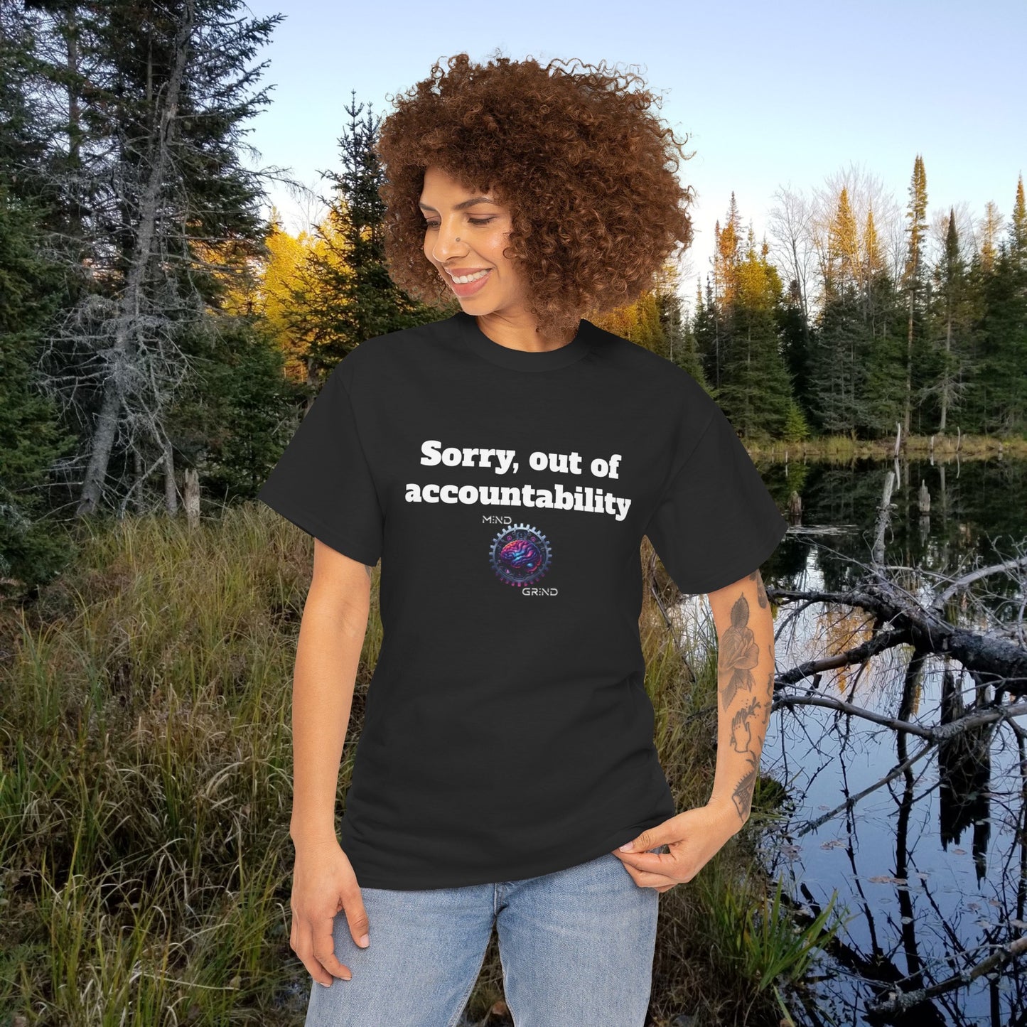 Sorry, out of accountability - Unisex Heavy Cotton Tee - Large Logo