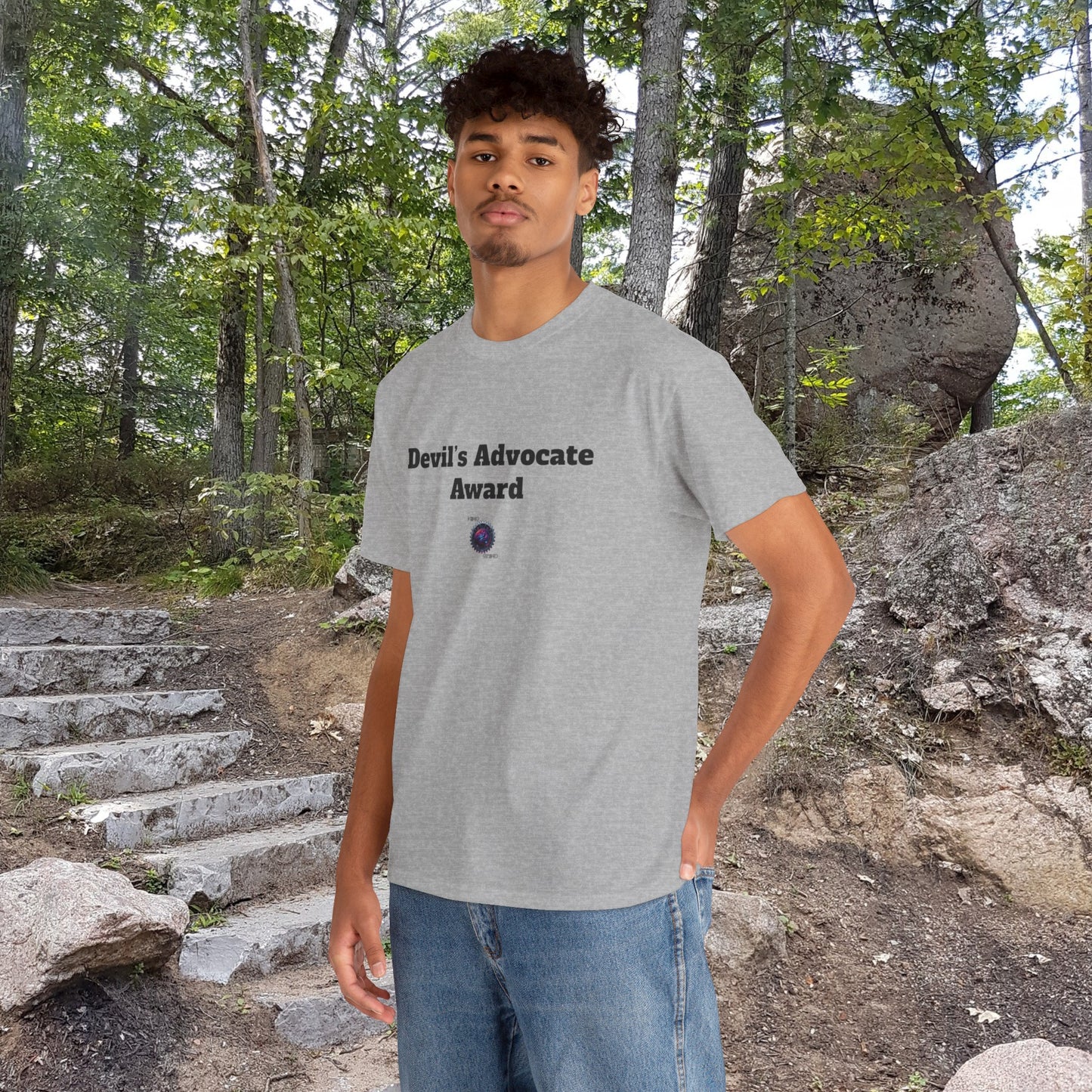 Devil's Advocate Award - Unisex Heavy Cotton Tee - Small Logo