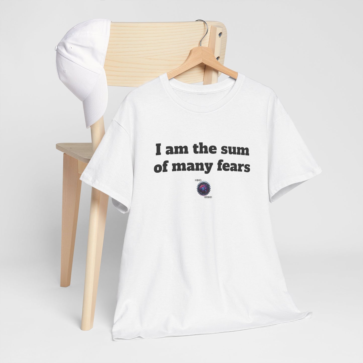 I am the sum of many fears - Unisex Heavy Cotton Tee - Small Logo