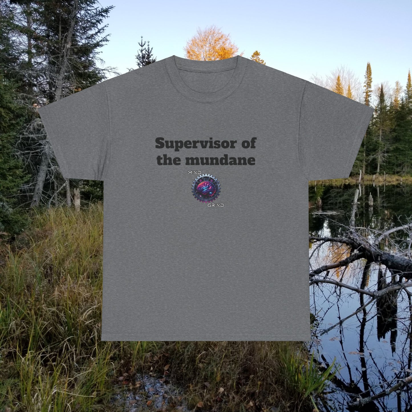Supervisor of the mundane - Unisex Heavy Cotton Tee - Large Logo