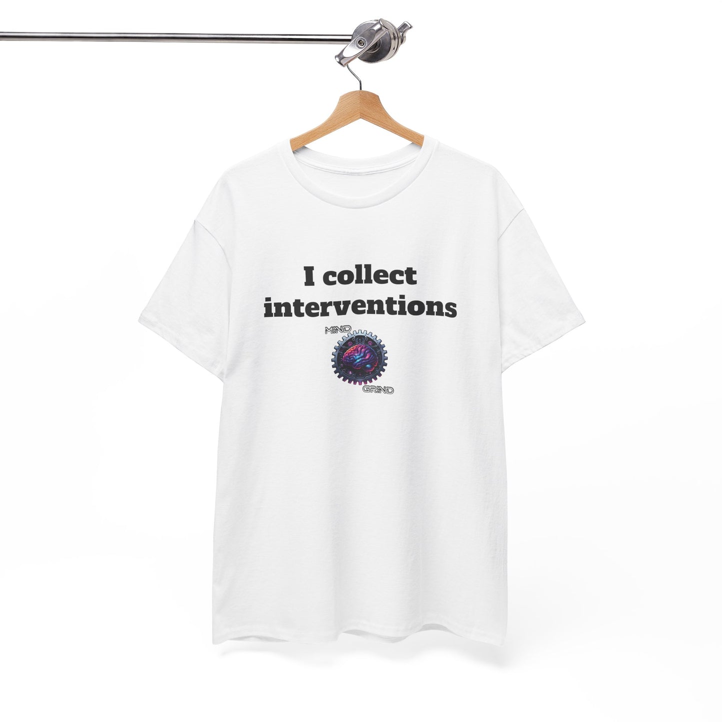 I collect interventions - Unisex Heavy Cotton Tee - Large Logo