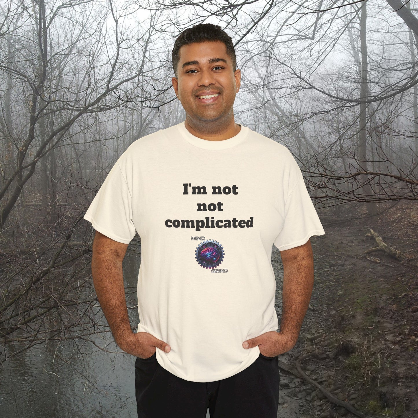 I'm not not complicated - Unisex Heavy Cotton Tee - Large Logo