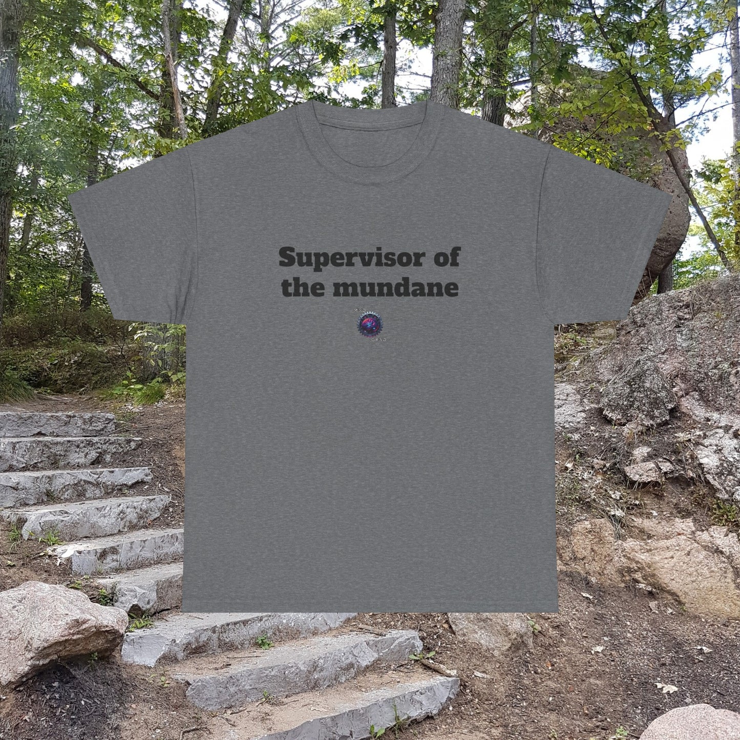 Supervisor of the mundane - Unisex Heavy Cotton Tee - Small Logo