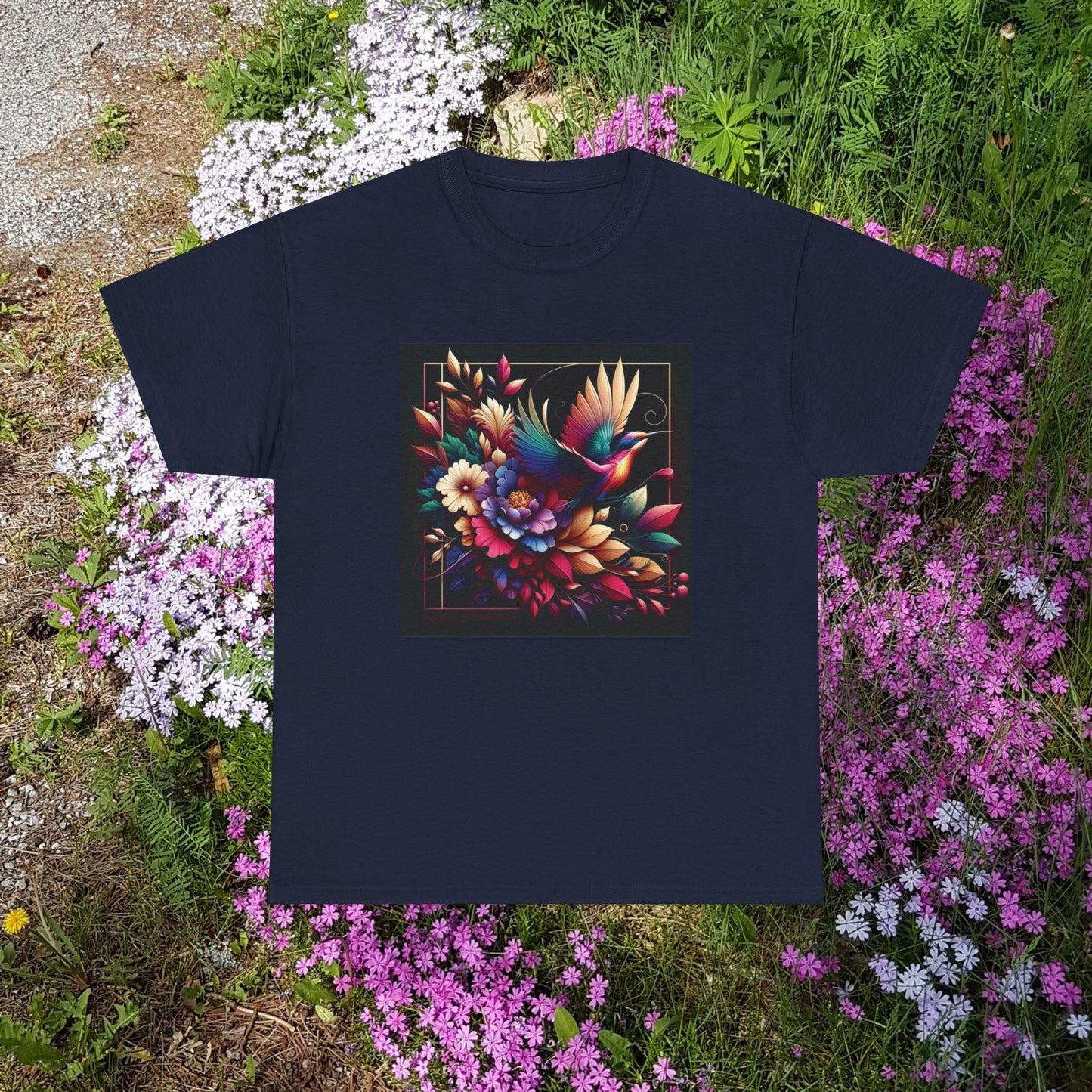 Women Flower Power Black - Unisex Heavy Cotton Tee