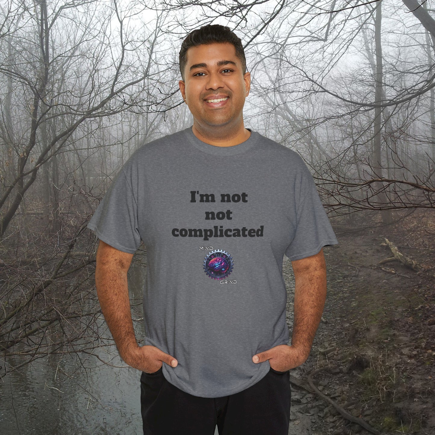 I'm not not complicated - Unisex Heavy Cotton Tee - Large Logo