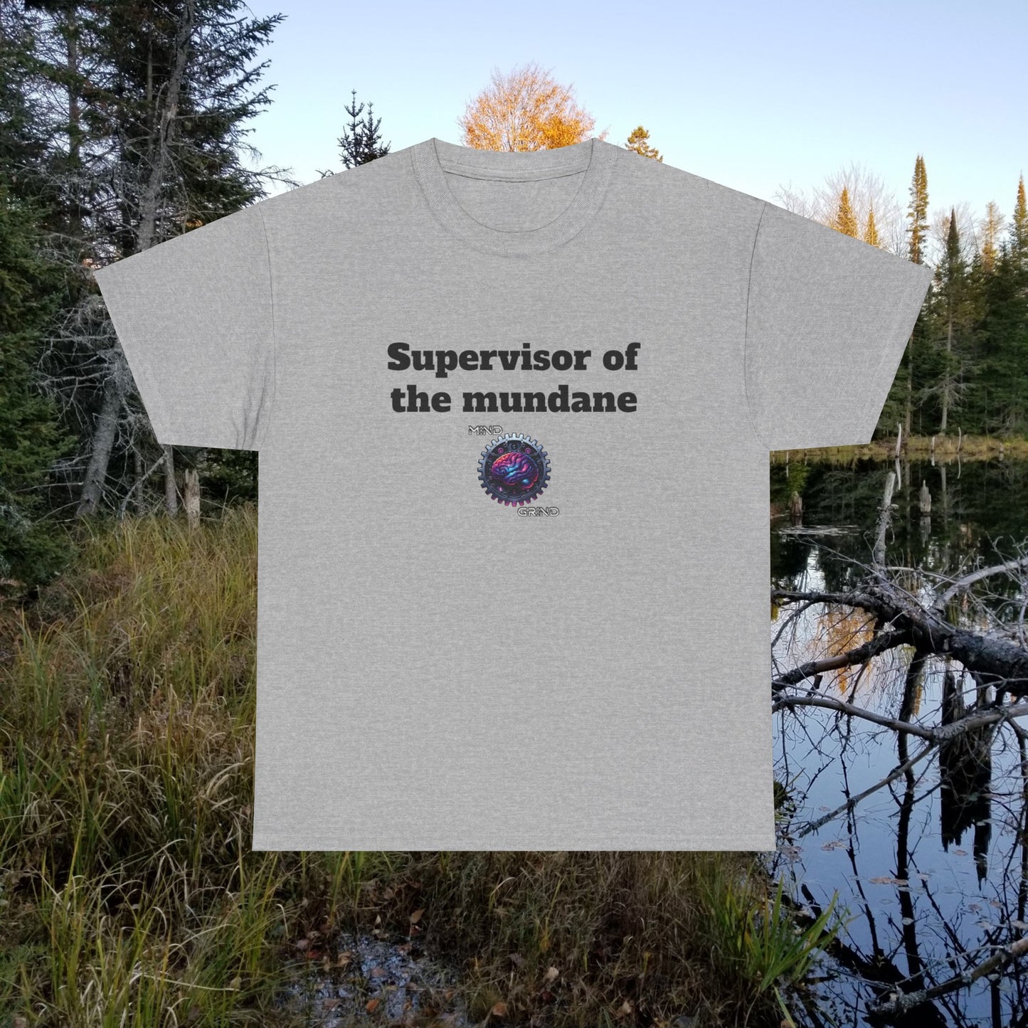 Supervisor of the mundane - Unisex Heavy Cotton Tee - Large Logo