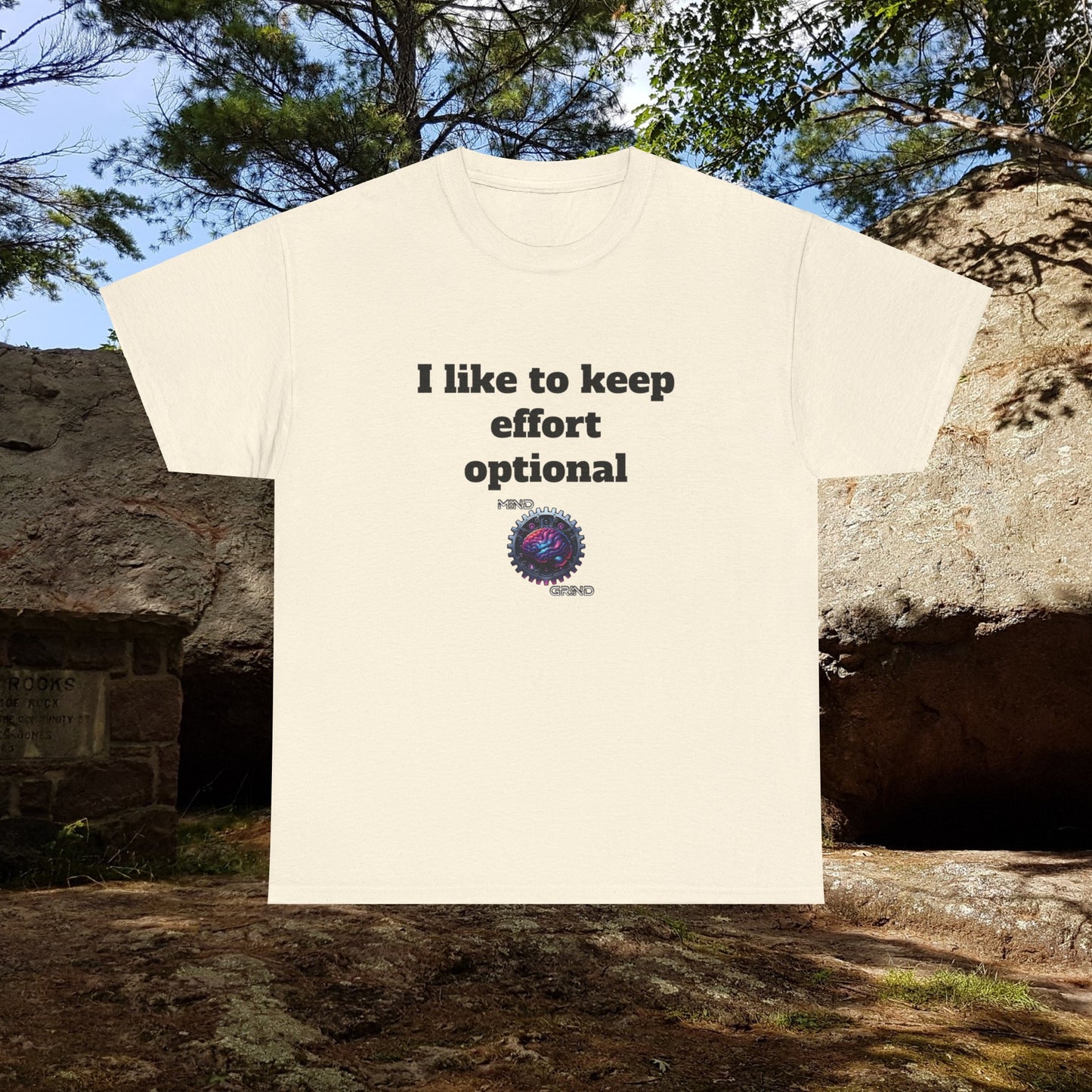 I like to keep effort optional - Unisex Heavy Cotton Tee - Large Logo