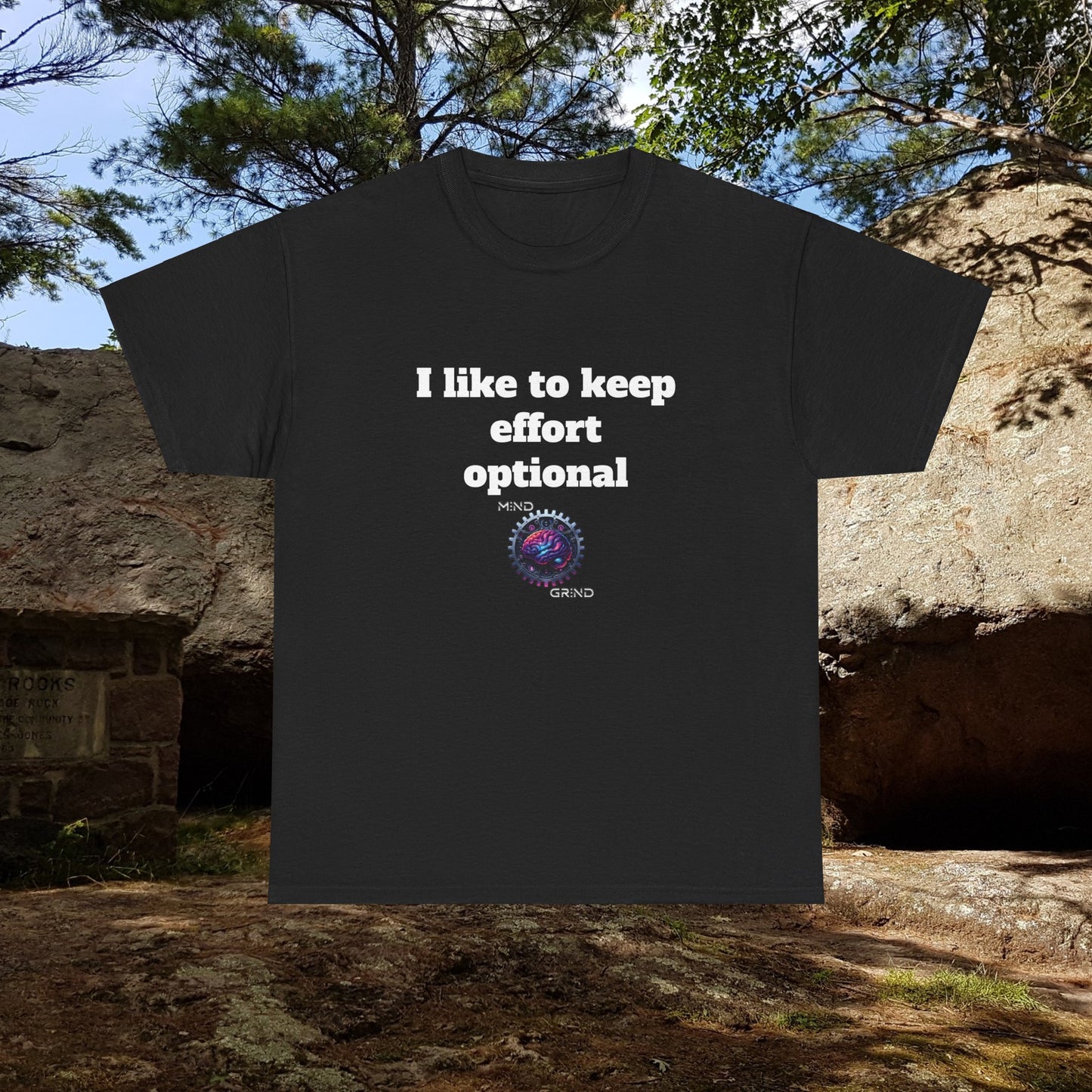 I like to keep effort optional - Unisex Heavy Cotton Tee - Large Logo