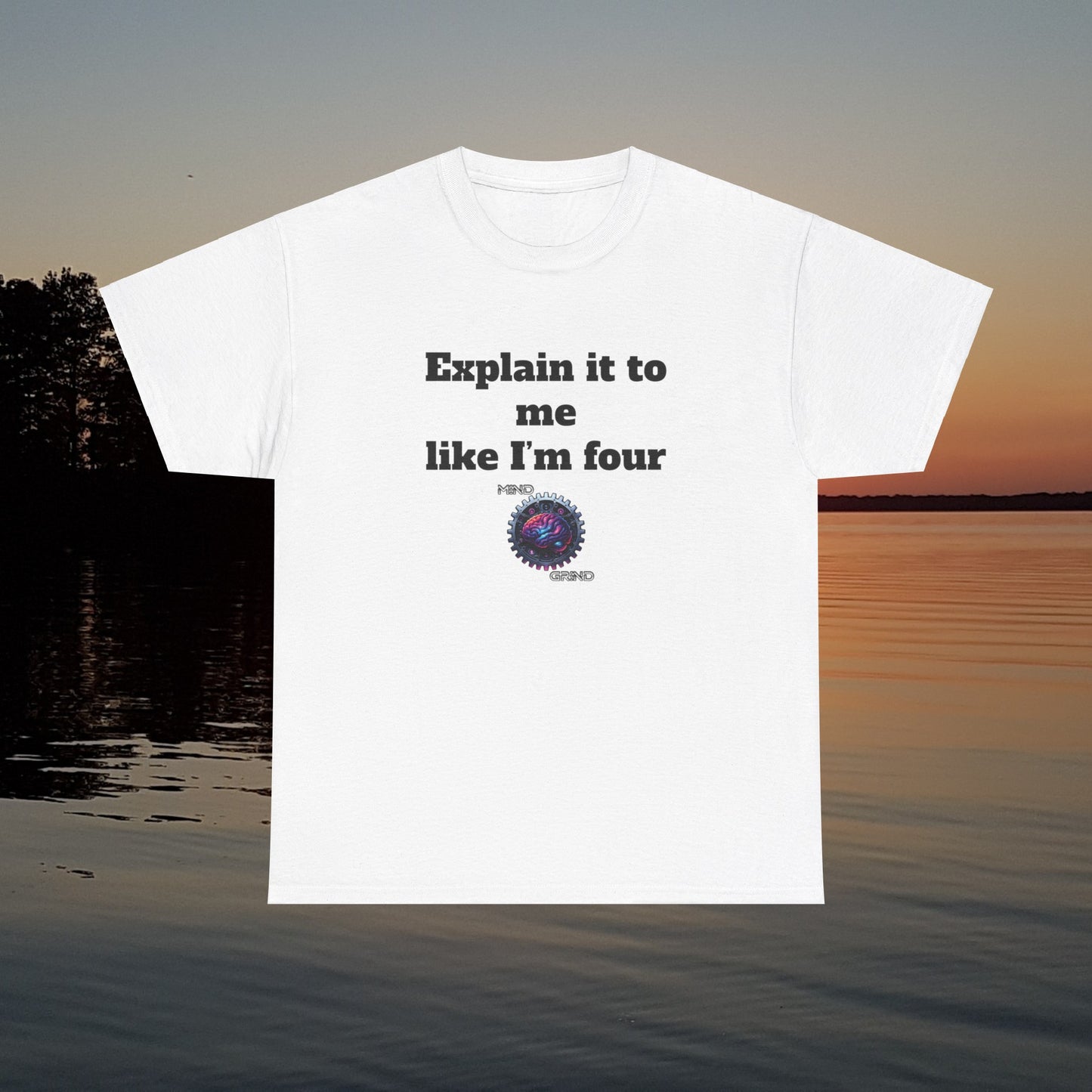Explain it to me like I'm four - Unisex Heavy Cotton Tee - Large Logo