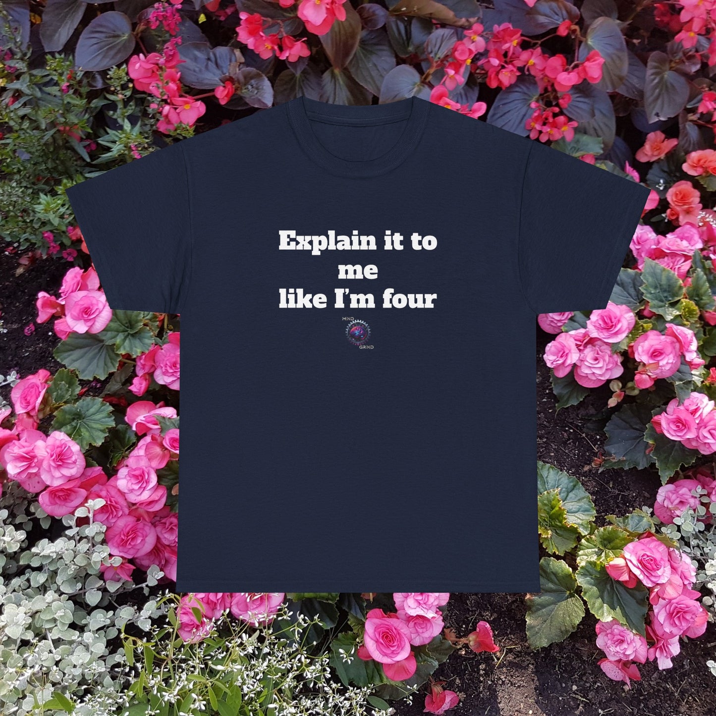 Explain it to me like I'm four - Unisex Heavy Cotton Tee - Small Logo
