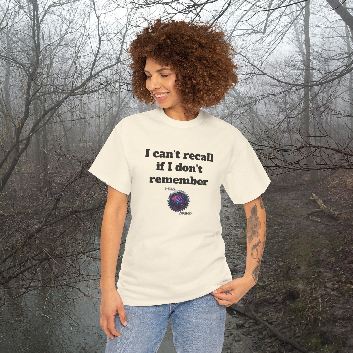 I can't recall if I don't remember - Unisex Heavy Cotton Tee - Large Logo