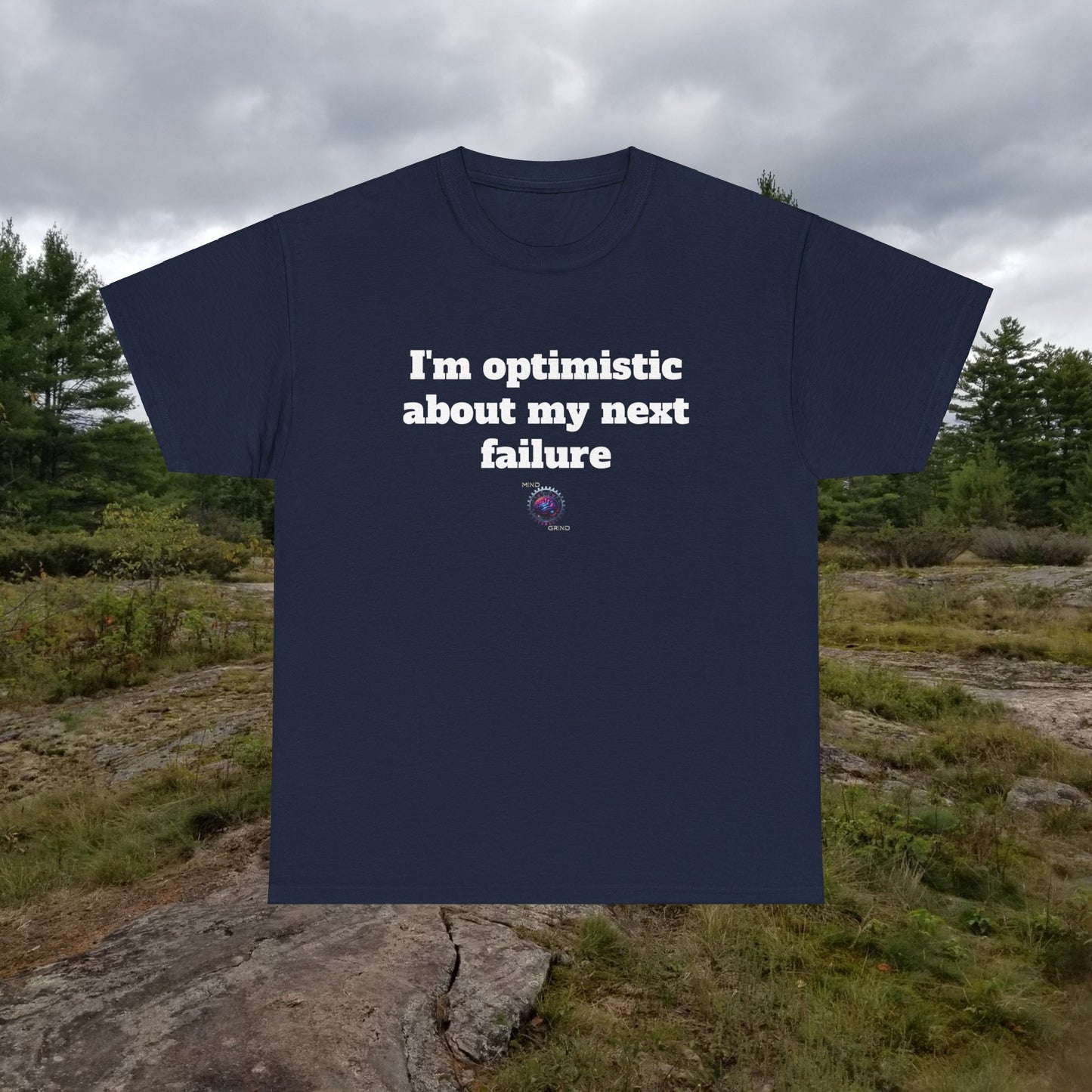 I'm optimistic about my next failure - Unisex Heavy Cotton Tee - Small Logo