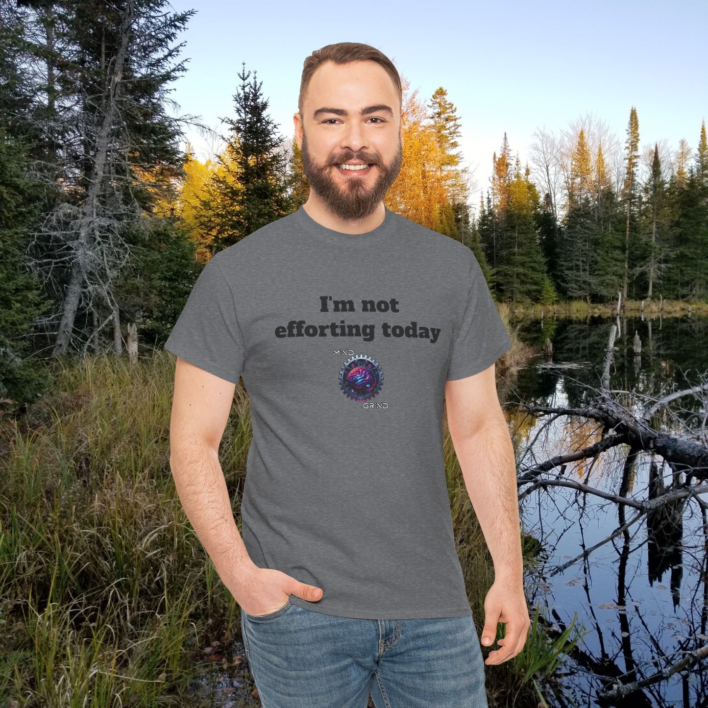 I'm not efforting today - Unisex Heavy Cotton Tee - Large Logo