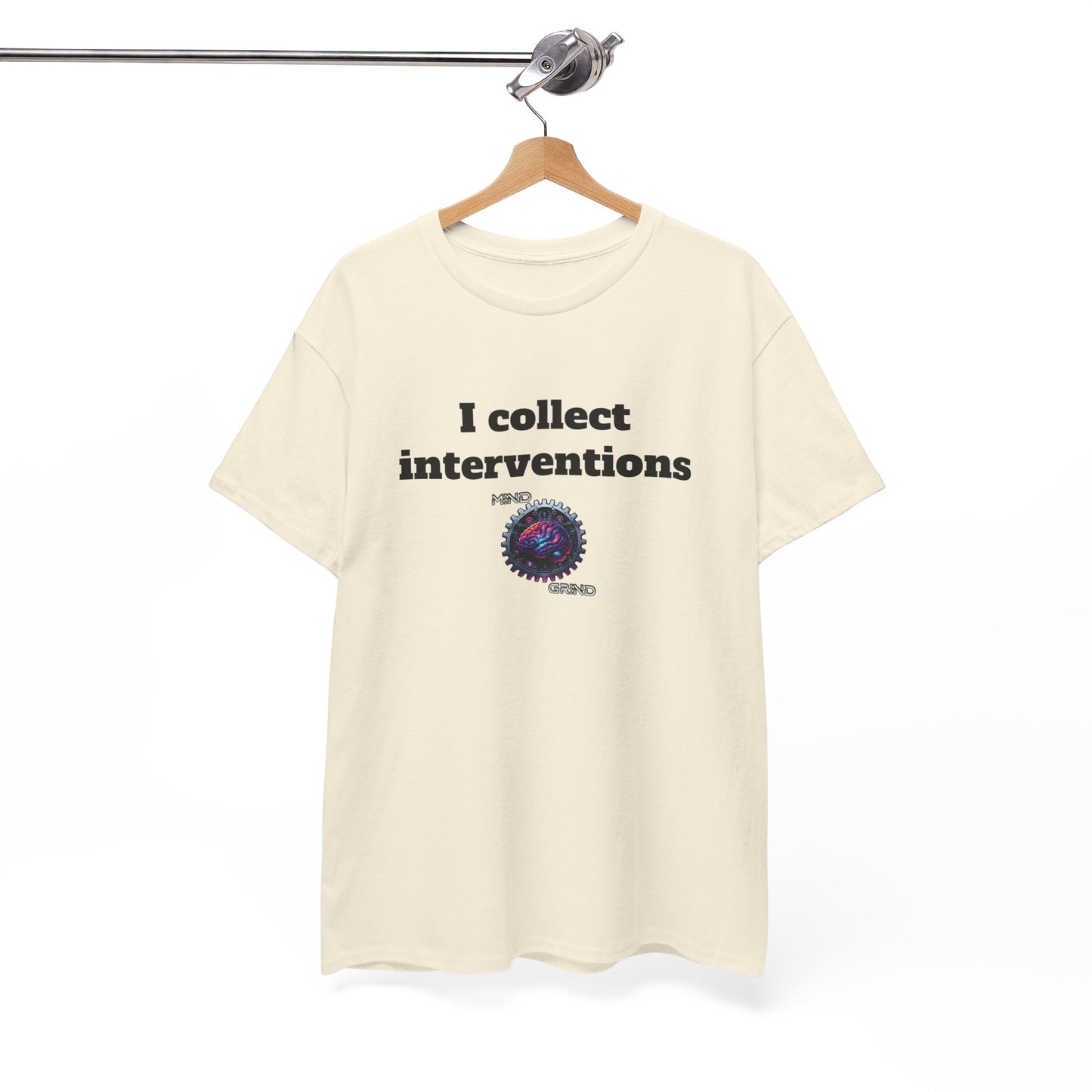 I collect interventions - Unisex Heavy Cotton Tee - Large Logo