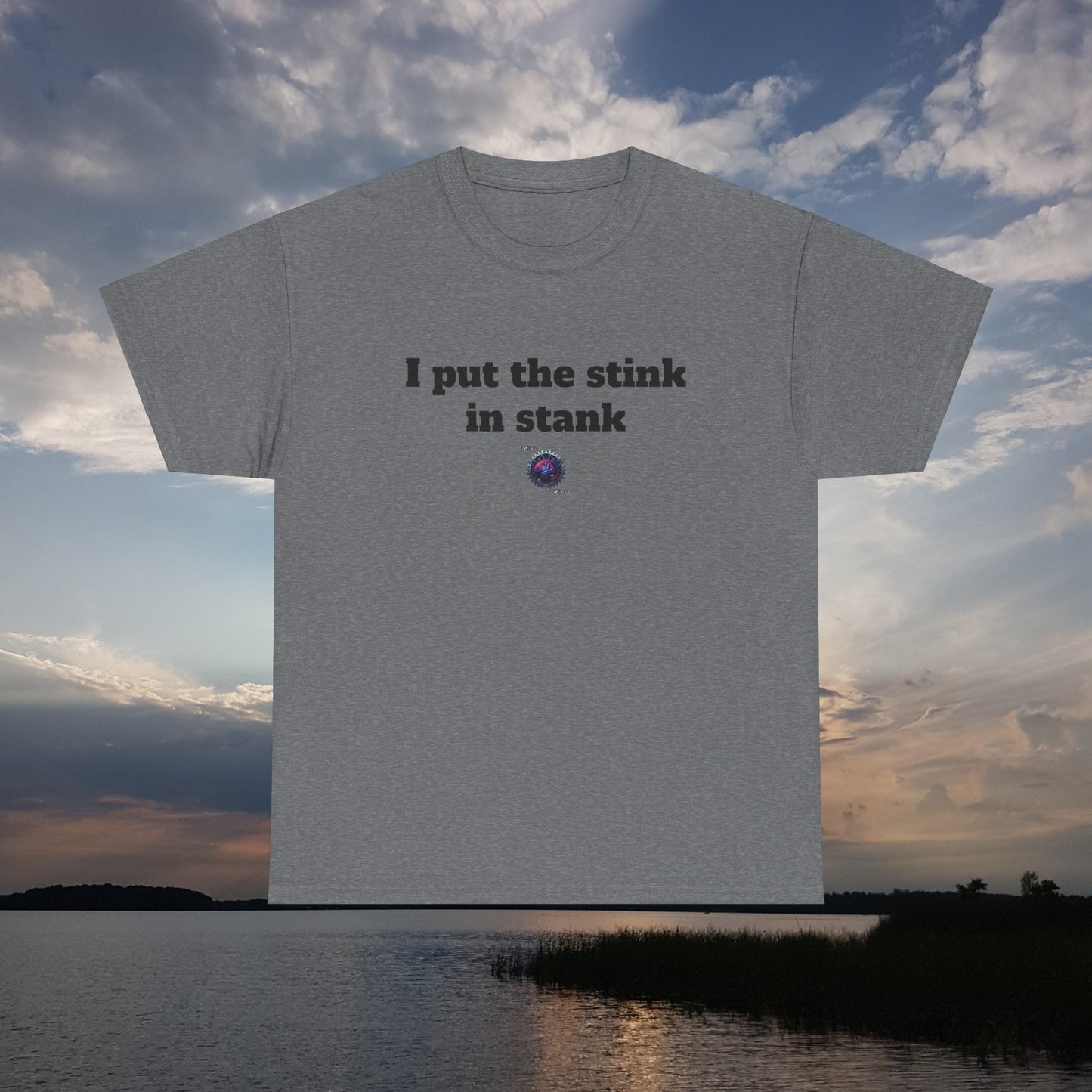 I put the stink in stank - Unisex Heavy Cotton Tee - Small Logo