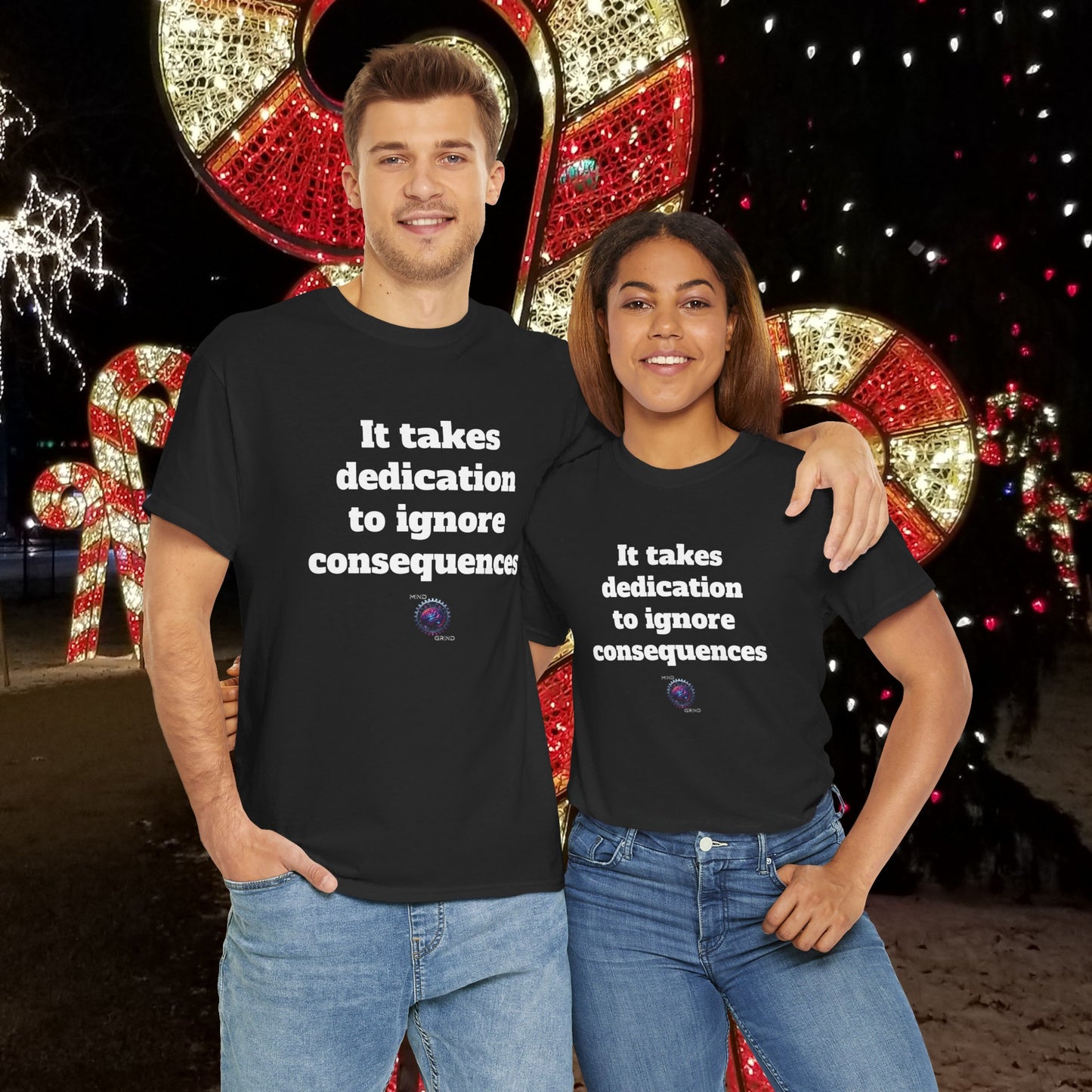 It takes dedication to ignore consequences - Unisex Heavy Cotton Tee - Small Logo