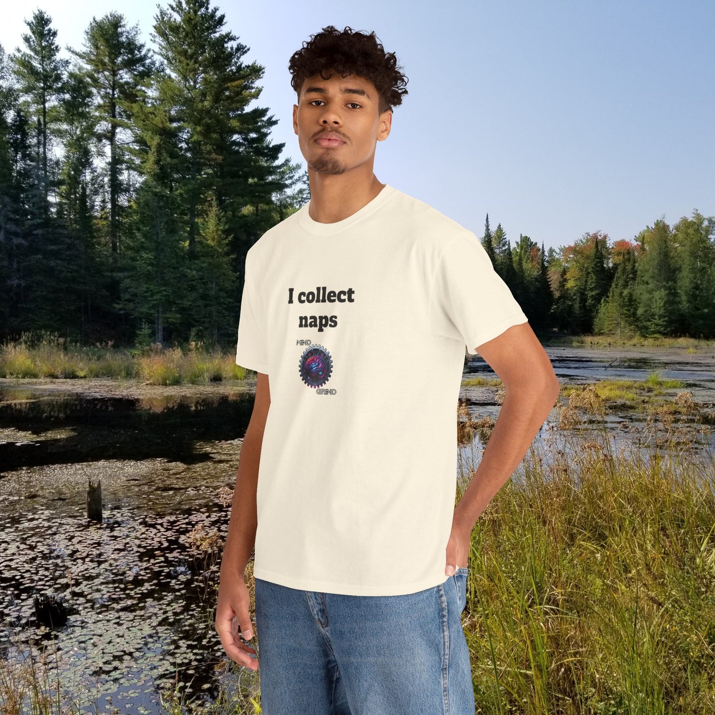 I collect naps - Unisex Heavy Cotton Tee - Large Logo