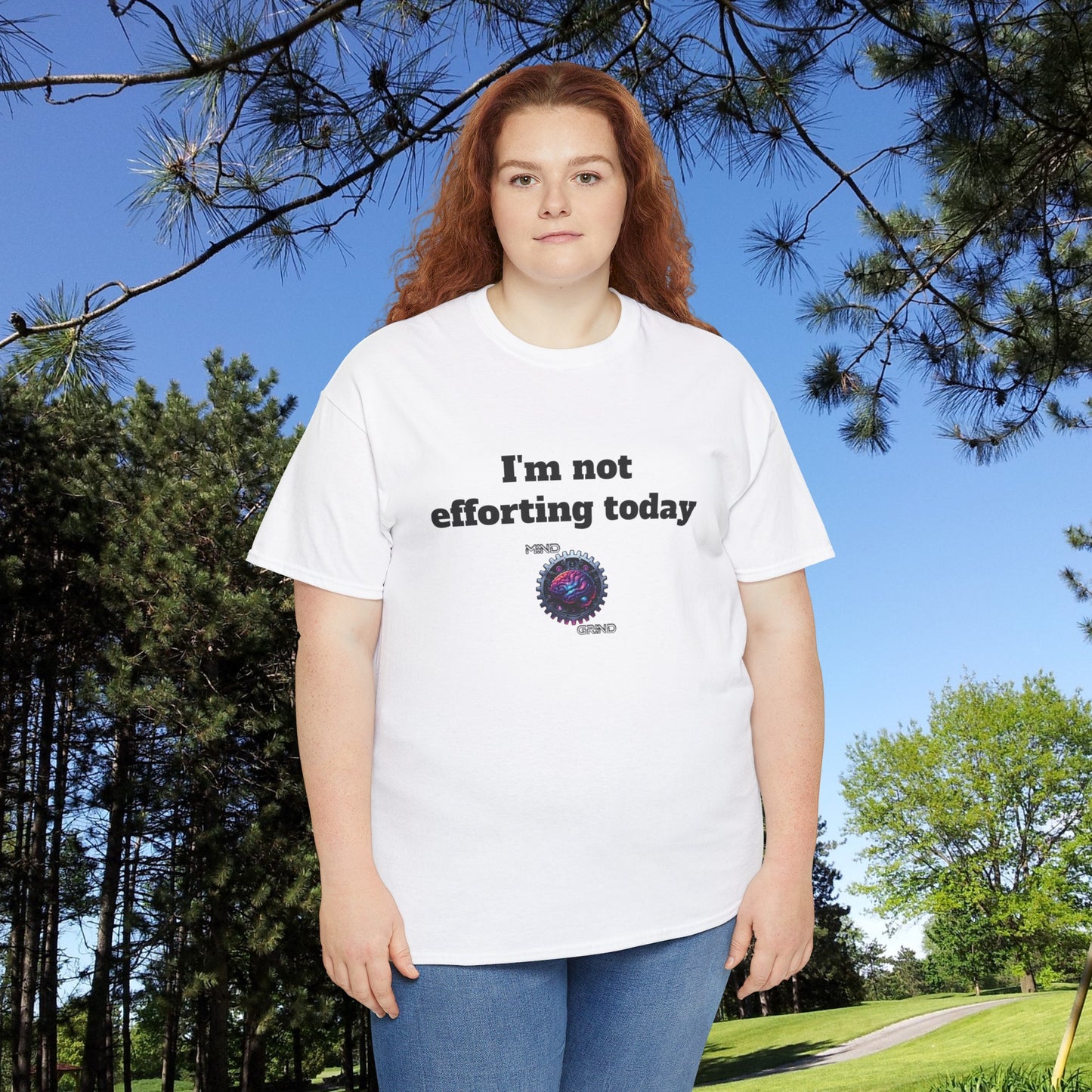 I'm not efforting today - Unisex Heavy Cotton Tee - Large Logo