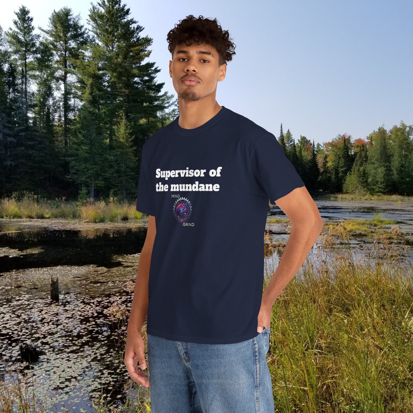 Supervisor of the mundane - Unisex Heavy Cotton Tee - Large Logo
