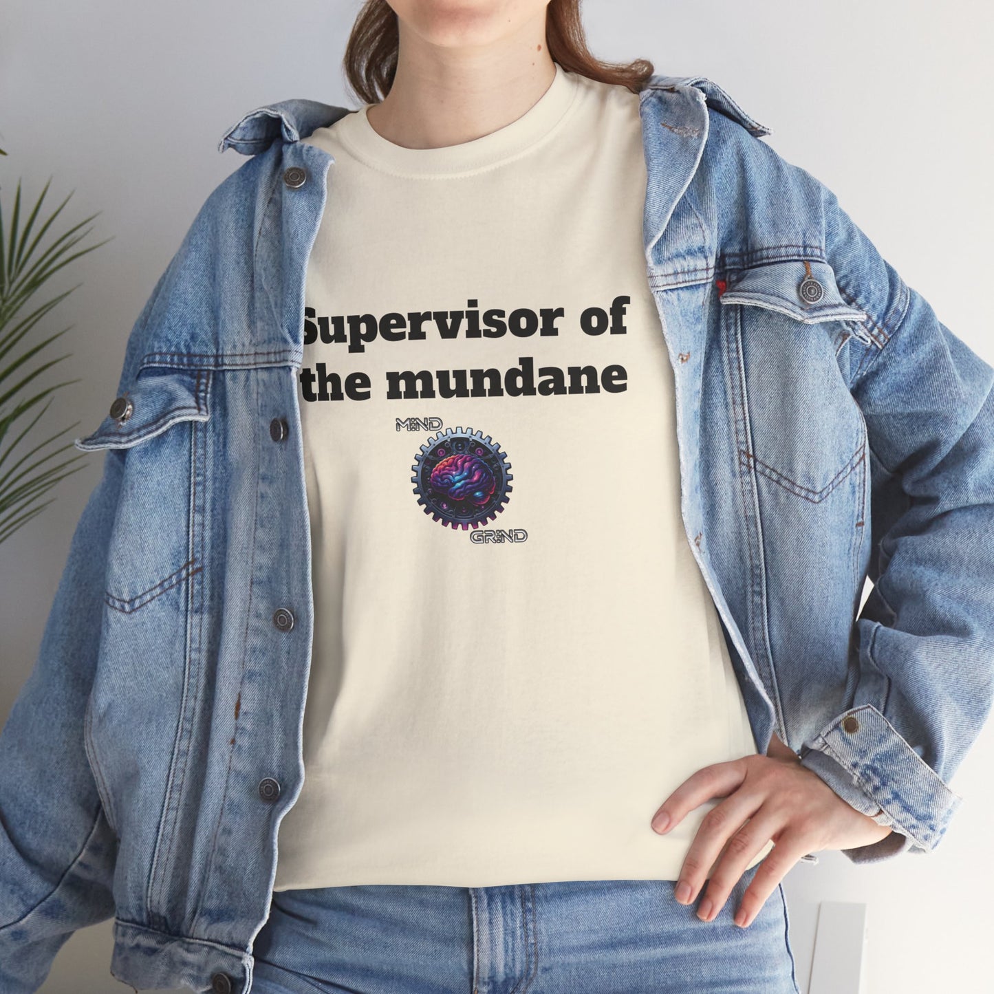 Supervisor of the mundane - Unisex Heavy Cotton Tee - Large Logo