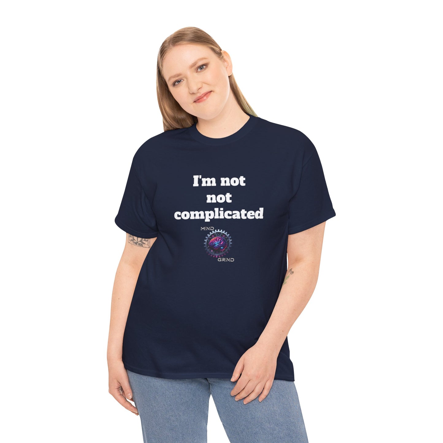 I'm not not complicated - Unisex Heavy Cotton Tee - Large Logo
