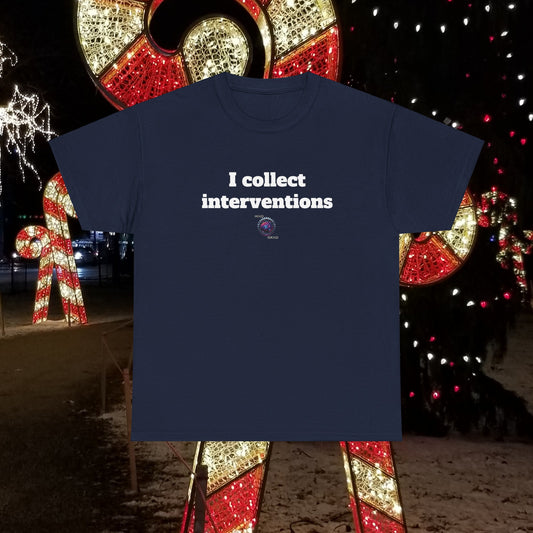 I collect interventions - Unisex Heavy Cotton Tee - Small Logo