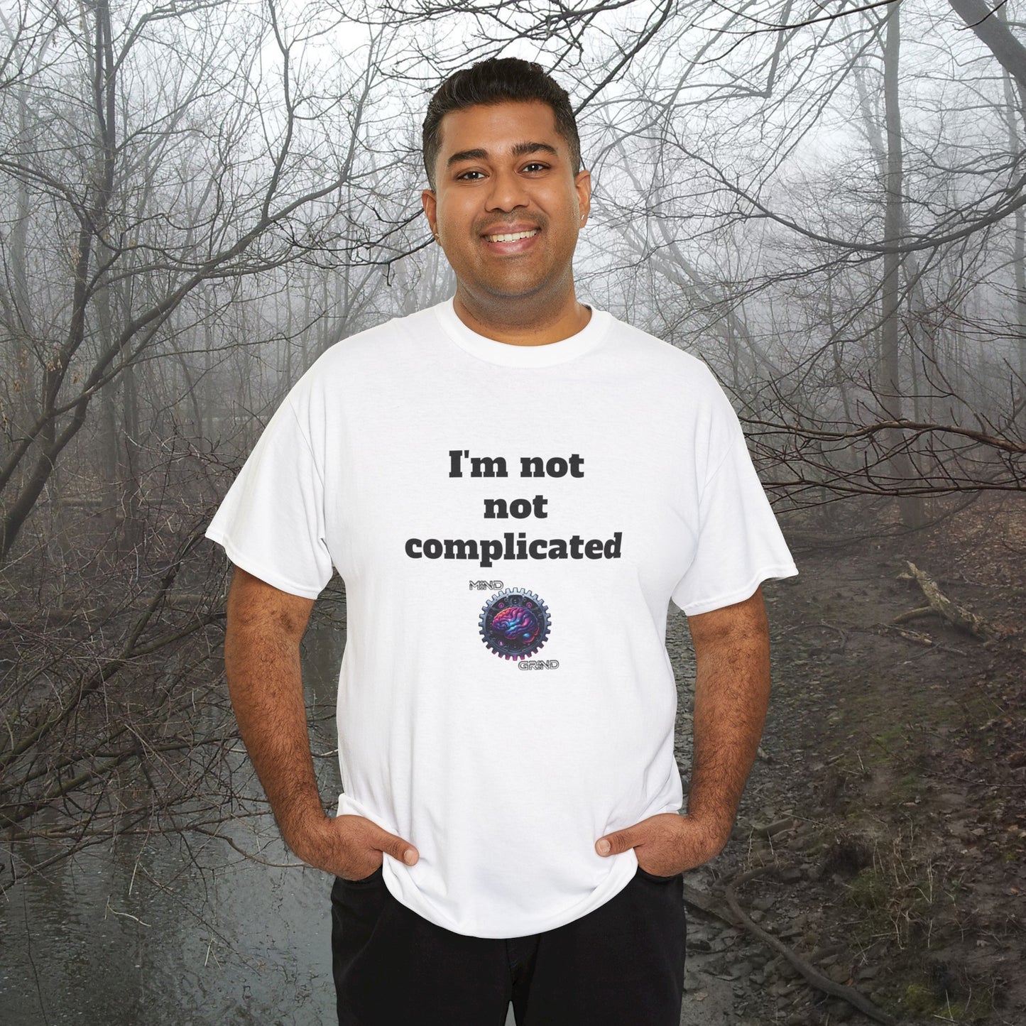 I'm not not complicated - Unisex Heavy Cotton Tee - Large Logo